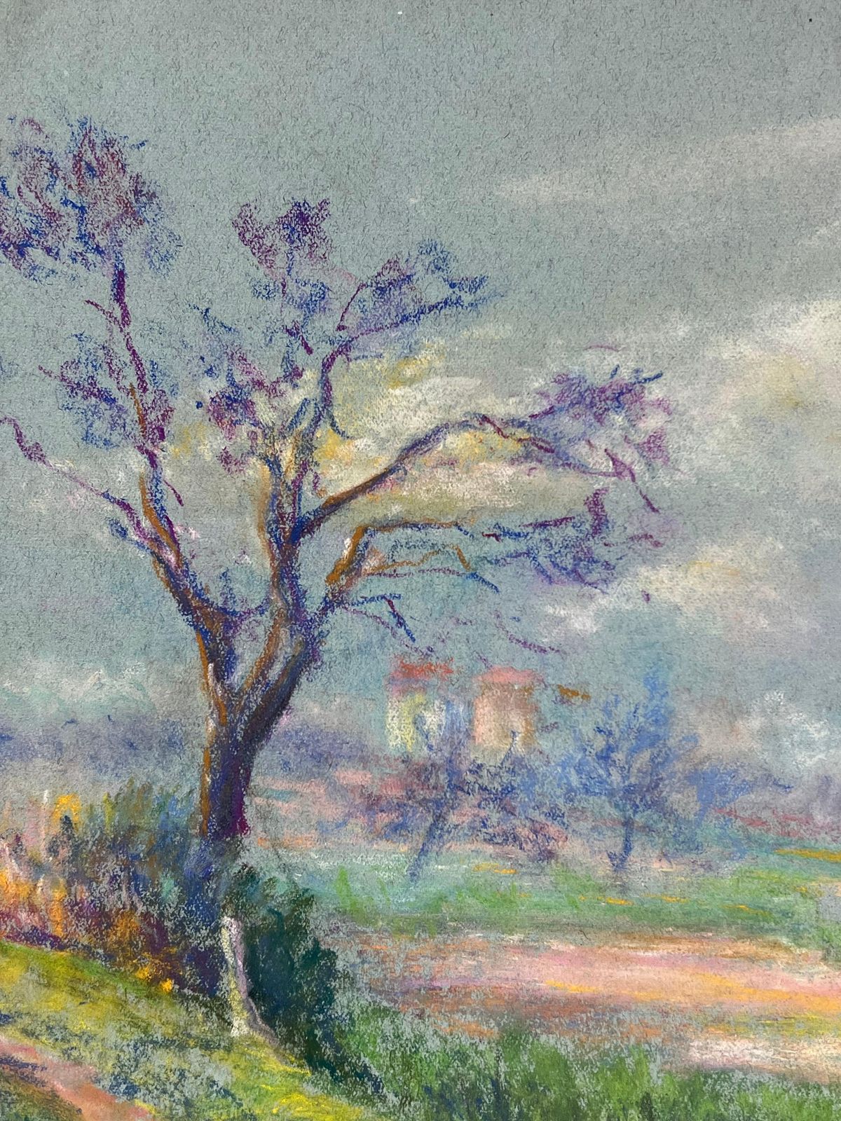 Regine Davidspring Awakening Blossoming Trees Under A Moody Sky In A Pastel Landscape1947 photo Art