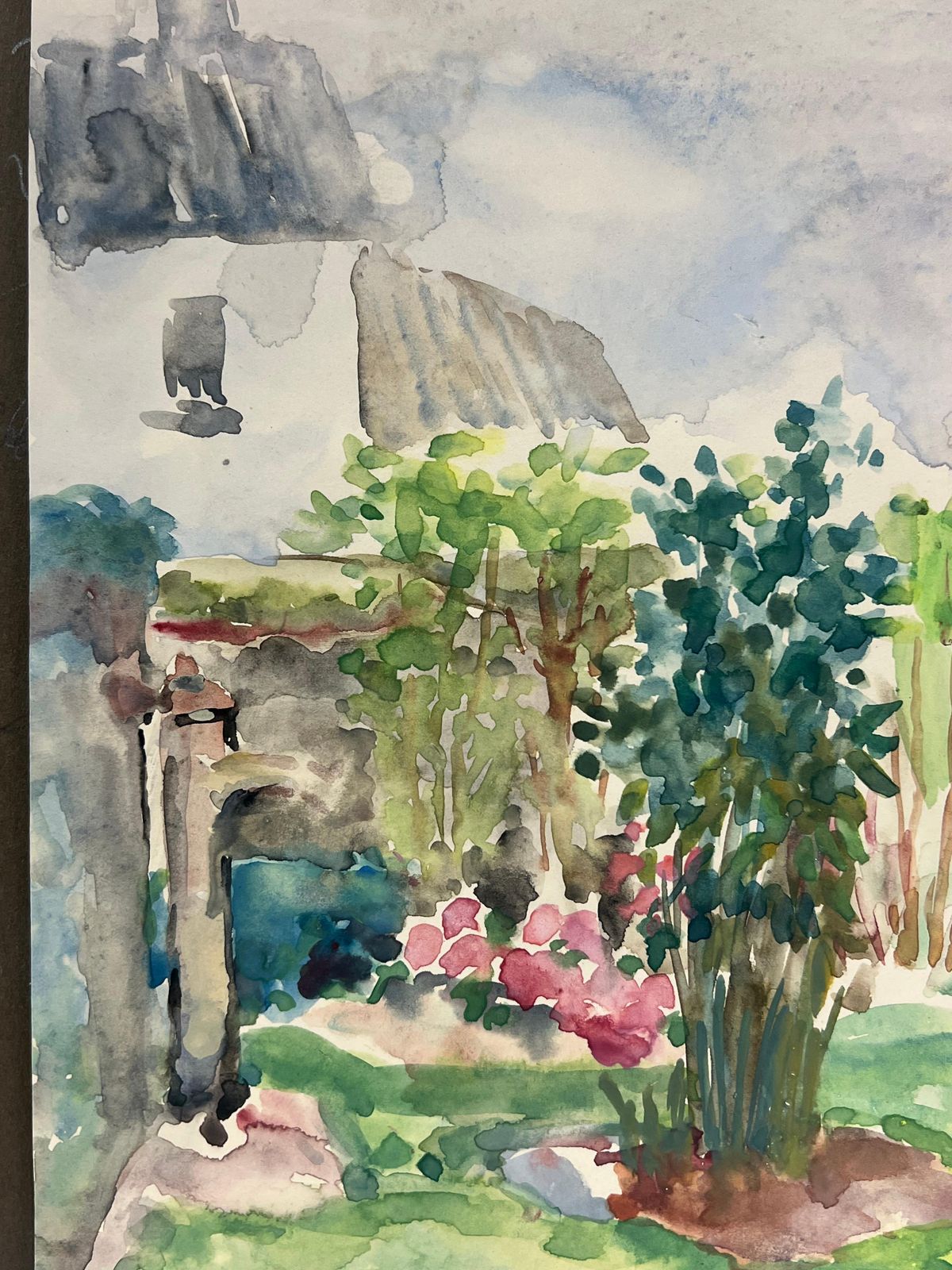 Regine Davidmid 20th Century French Charming Cottage Garden Landscape1975 photo 357.0