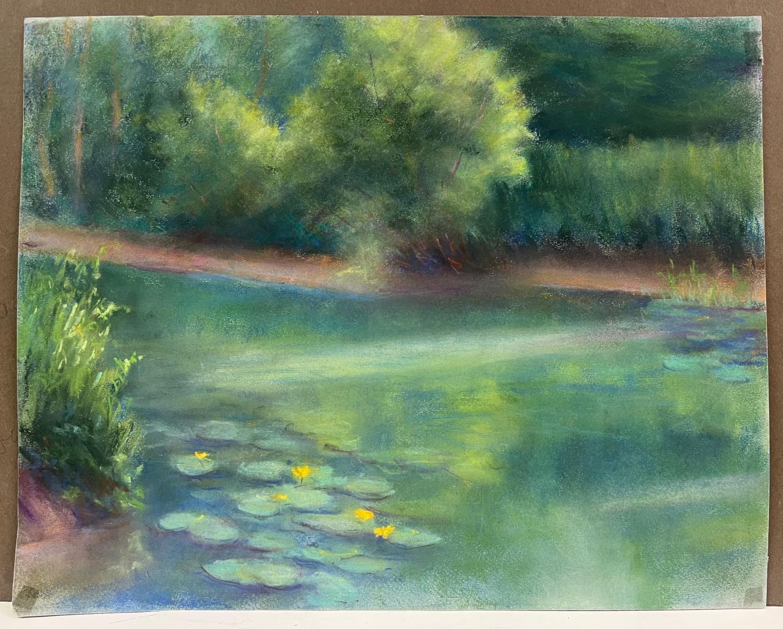 Regine Davidtranquil Waters And Lily Pads In Bloom A Bright Green Reflection In Pastels1947 photo furniture