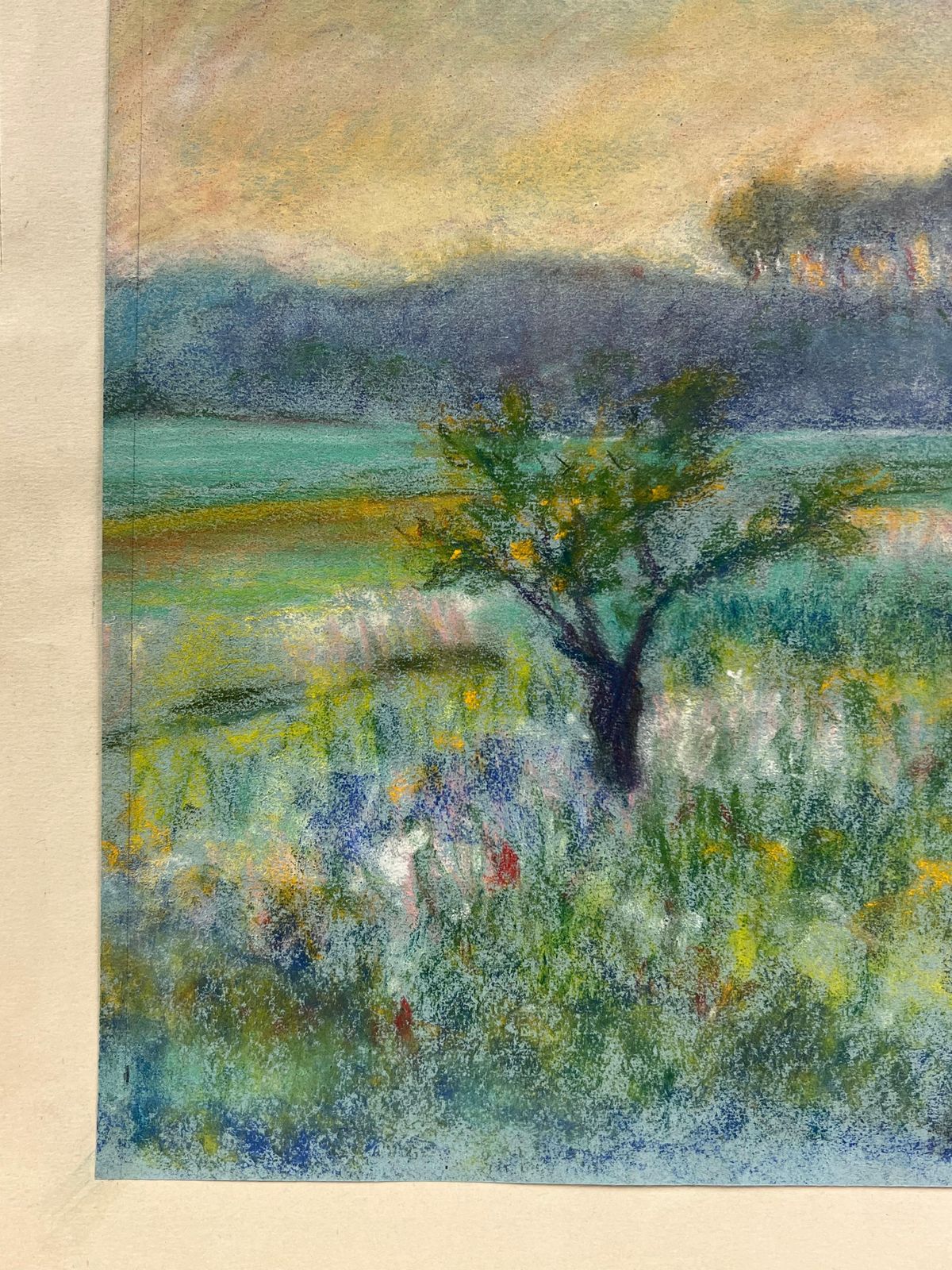 Regine Davidmid 20th Century Meadow At Sunset Pastel Landscape Of Trees And Wildflowers1947 photo vinterior