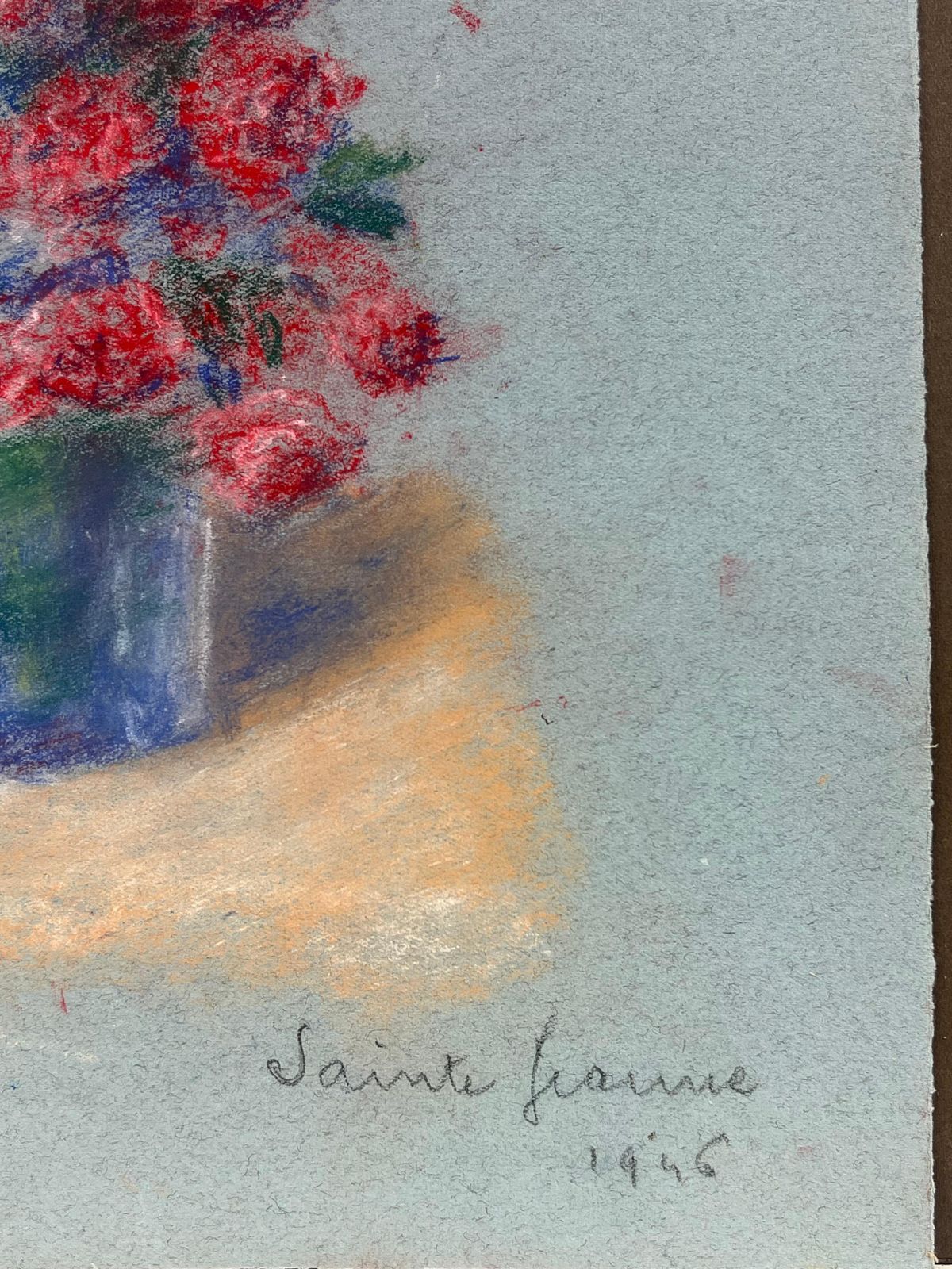 Regine Davidmid 20th Century French Delicate Still Life Of Red Flowers In A Glass Vase1946 photo vinterior