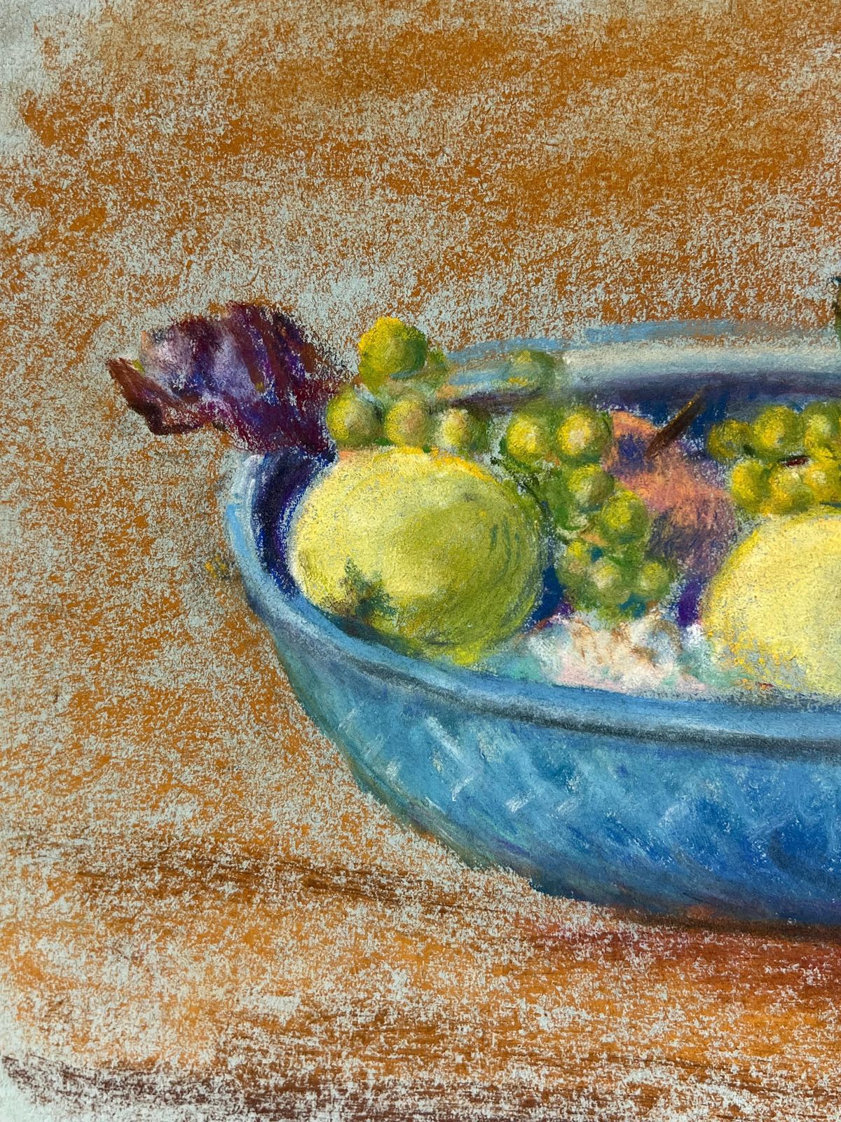 Regine Davidmid 20th Century French Pastel Still Life Of Fruit In A Blue Bowl1947 photo 382.0