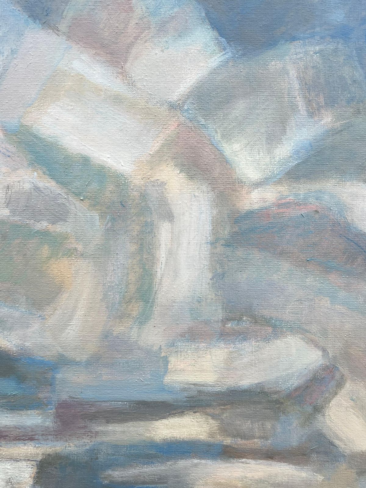 French Cubistlarge French Cubist Oil Painting Glacial Reflections Landscape In Cool Tones photo Art