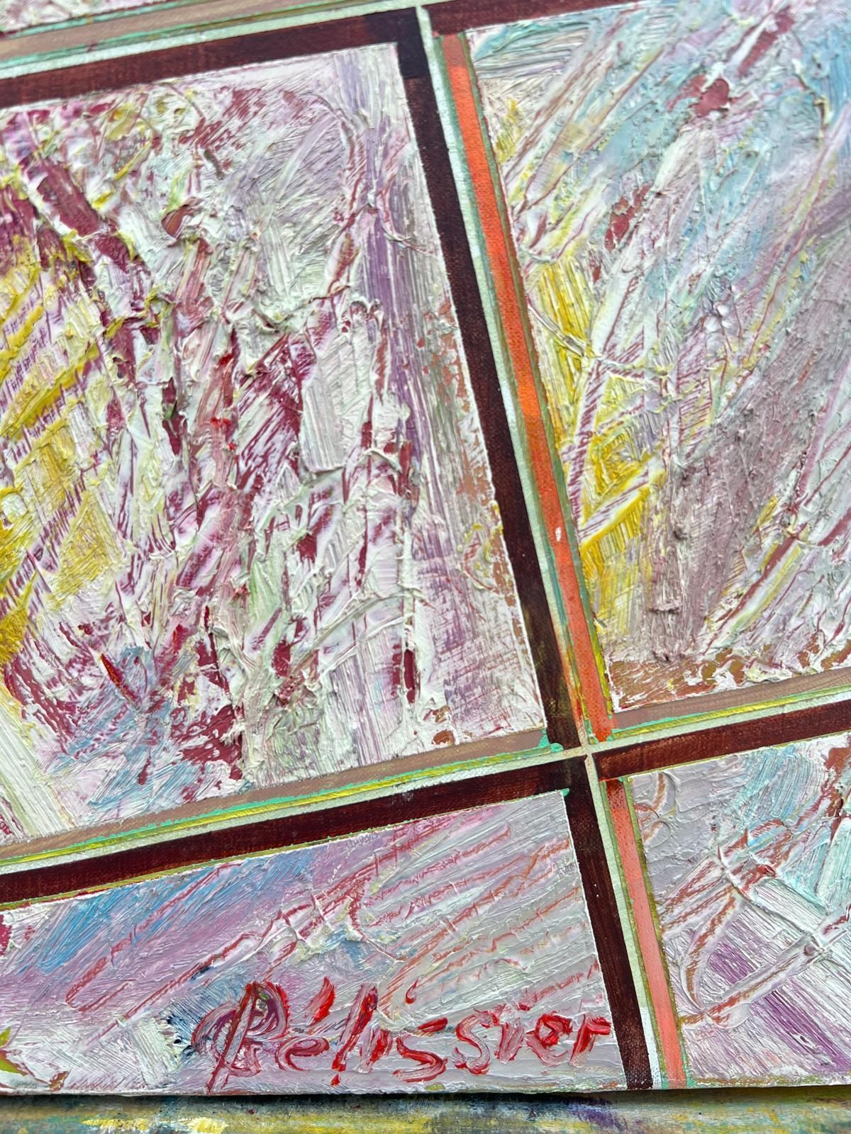 Gilbert Pelissierfrench 20th Century Abstract Textured Pastel Grids Intersecting Lines Oil1982 photo Art