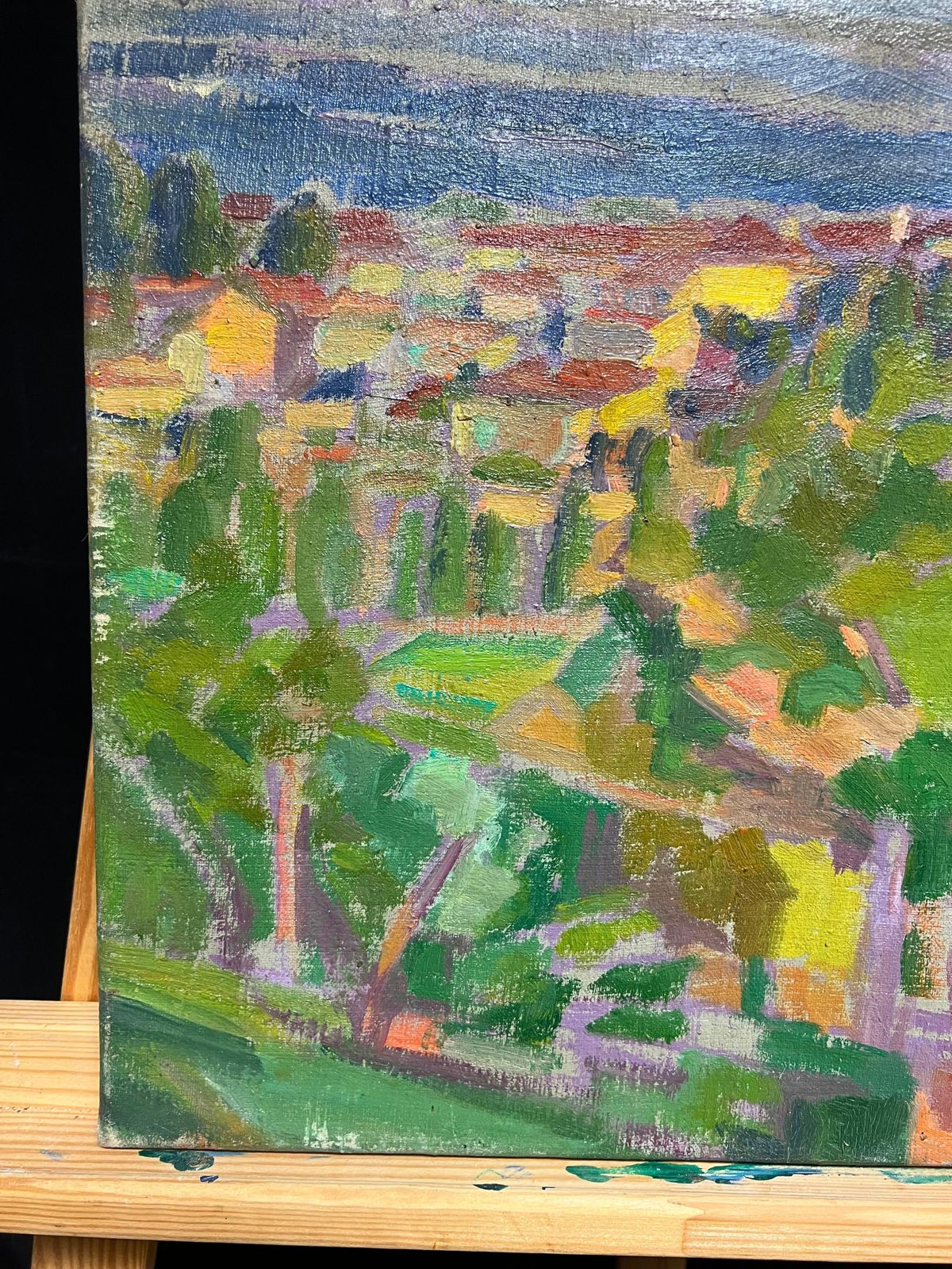French Schoolmid 20th Century Vibrant Fauvist Landscape Of A Village Scene Richly Texturedmid 20th Century photo Art