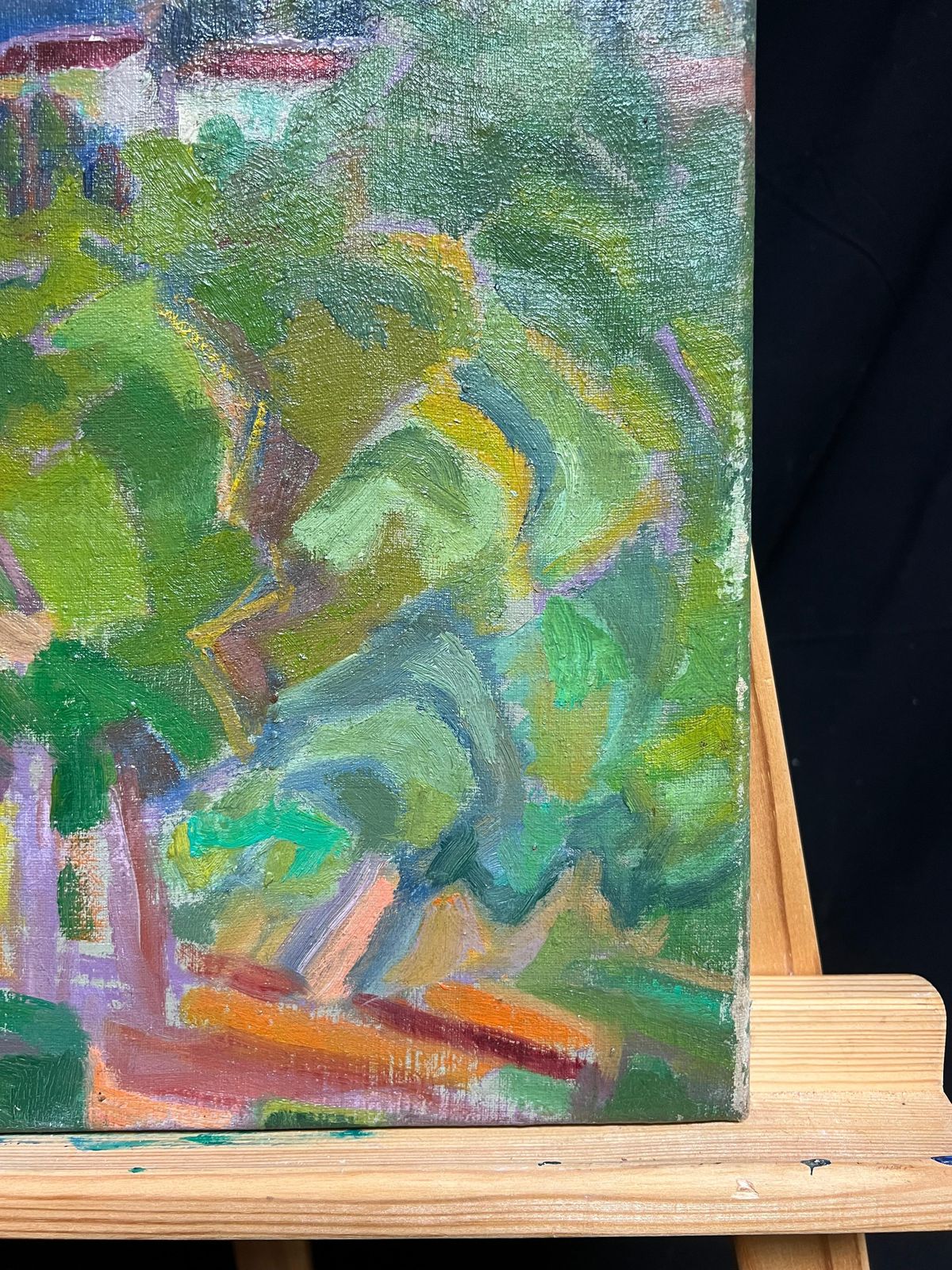 French Schoolmid 20th Century Vibrant Fauvist Landscape Of A Village Scene Richly Texturedmid 20th Century photo vinterior