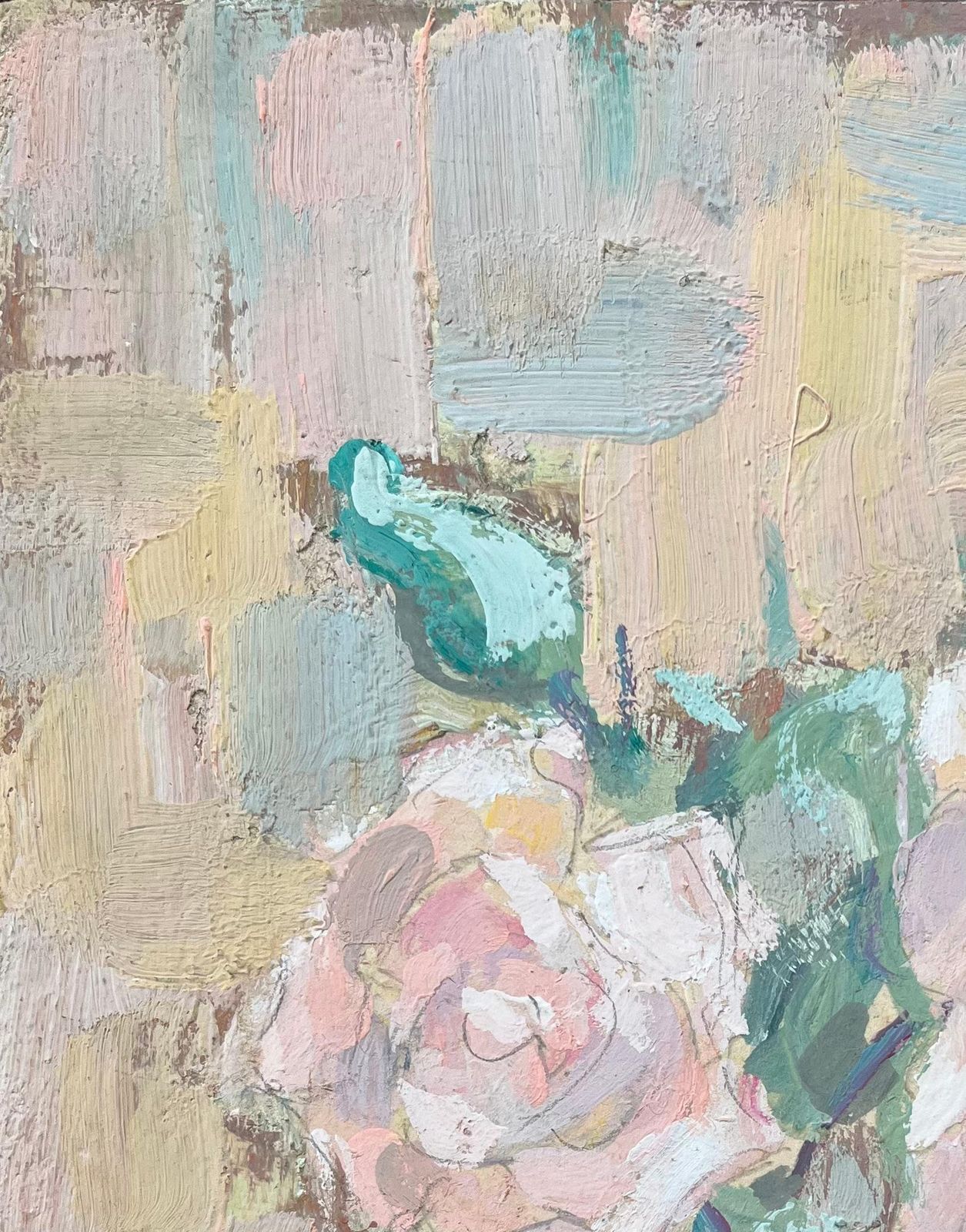 Fanch Lelfrench Impressionist Oil Painting Of Flowers In A Glass Vase1996 photo vinterior