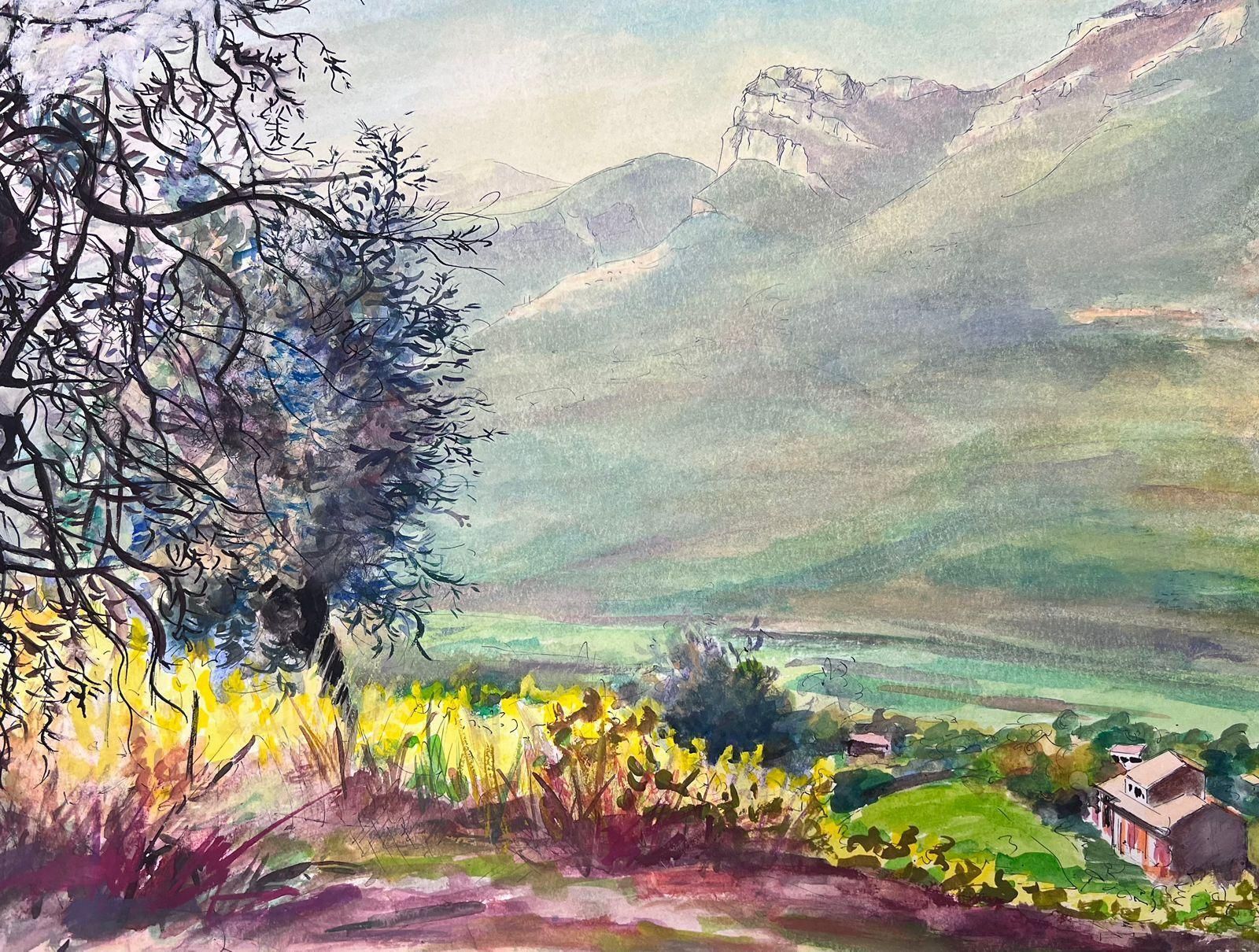 Josine Vignoncaptivating Watercolor Landscape Of A Mountain Valley With Blooming Trees1999 photo vinterior