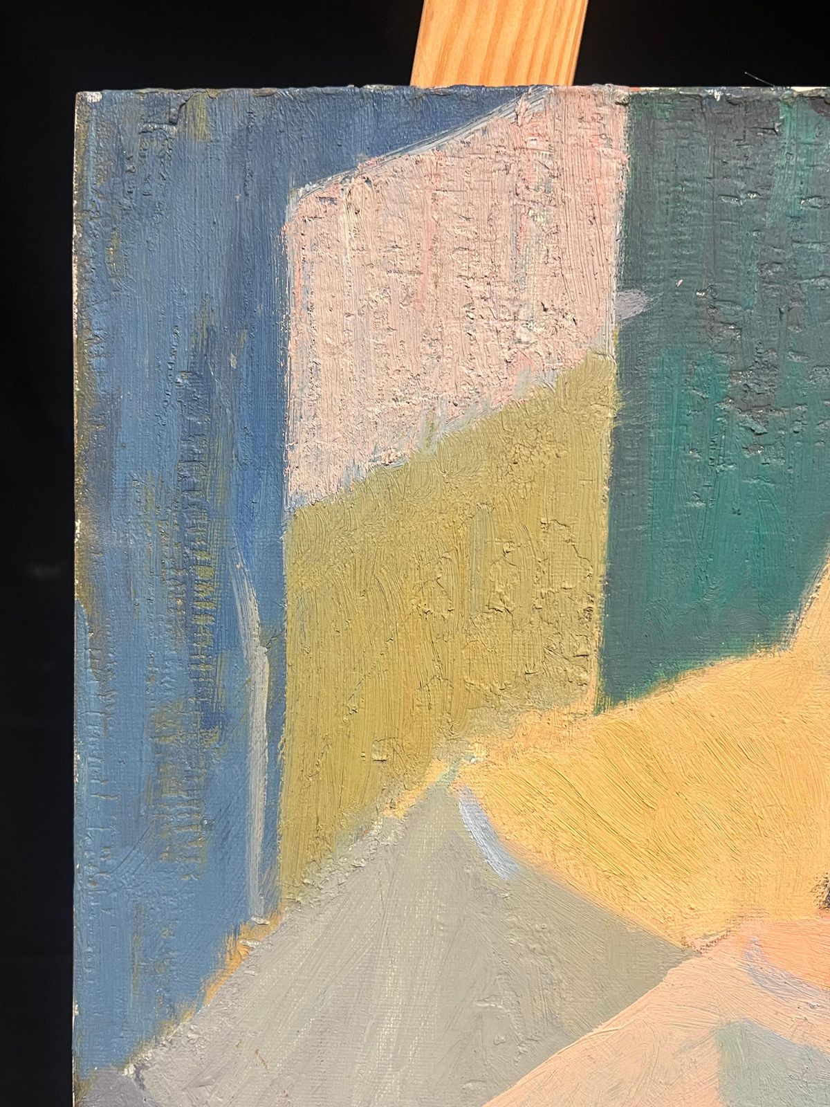 Therese Hummelmid 20th Century French Oil Painting Cubist Portrait Of Nude Figure1950 photo 836.0