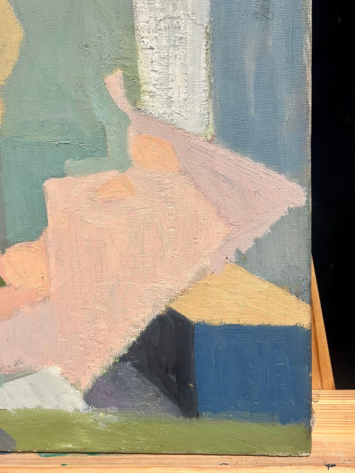 Therese Hummelmid 20th Century French Oil Painting Cubist Portrait Of Nude Figure1950 photo buy