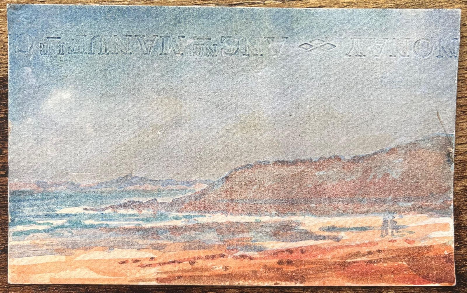 Maurice Mazeiliefrench Impressionist Watercolor Of Landscape With Beach And Distant Hills photo furniture
