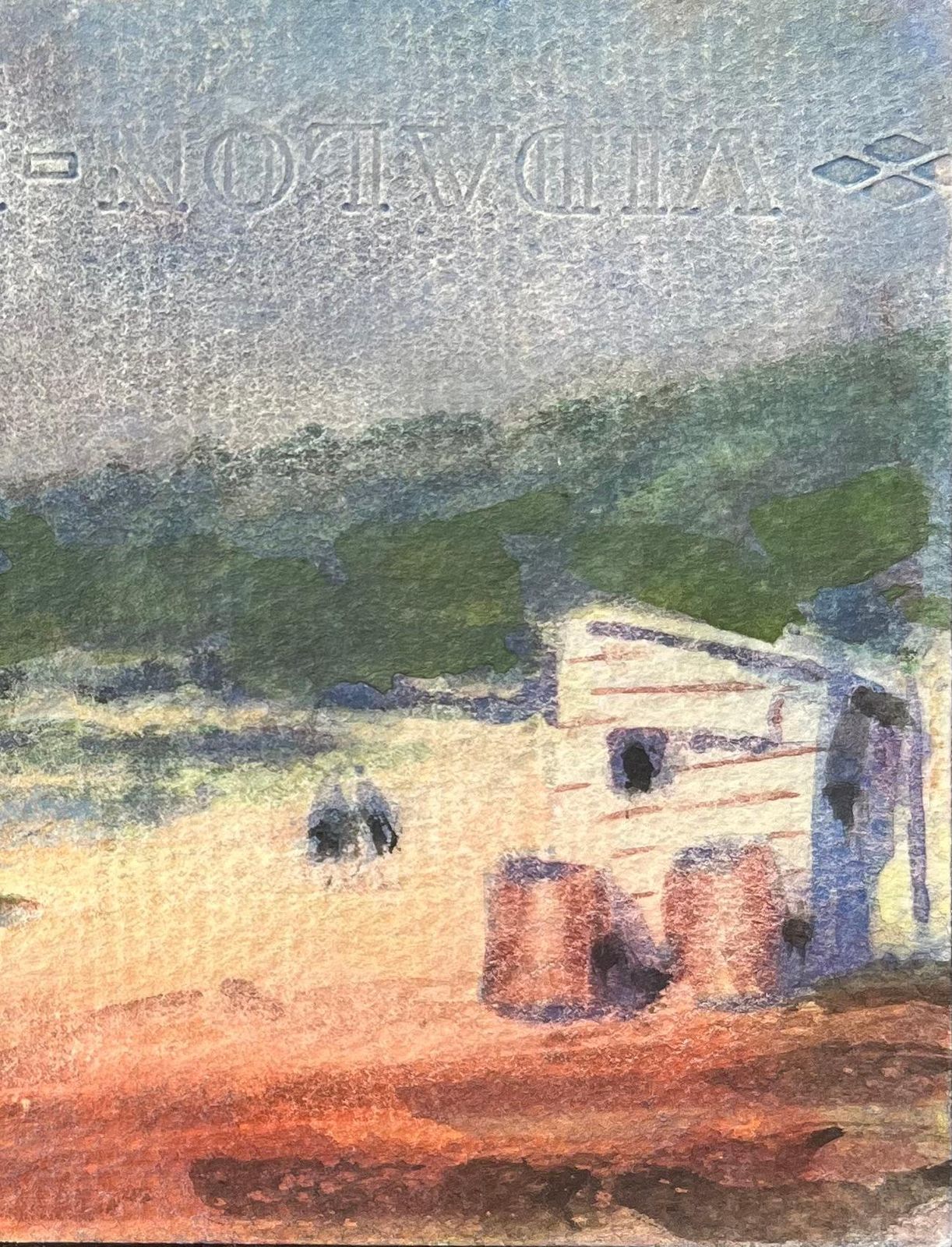 Maurice Mazeiliefrench Impressionist Watercolor Of A Coastal Scene With Outbuildings photo for sale