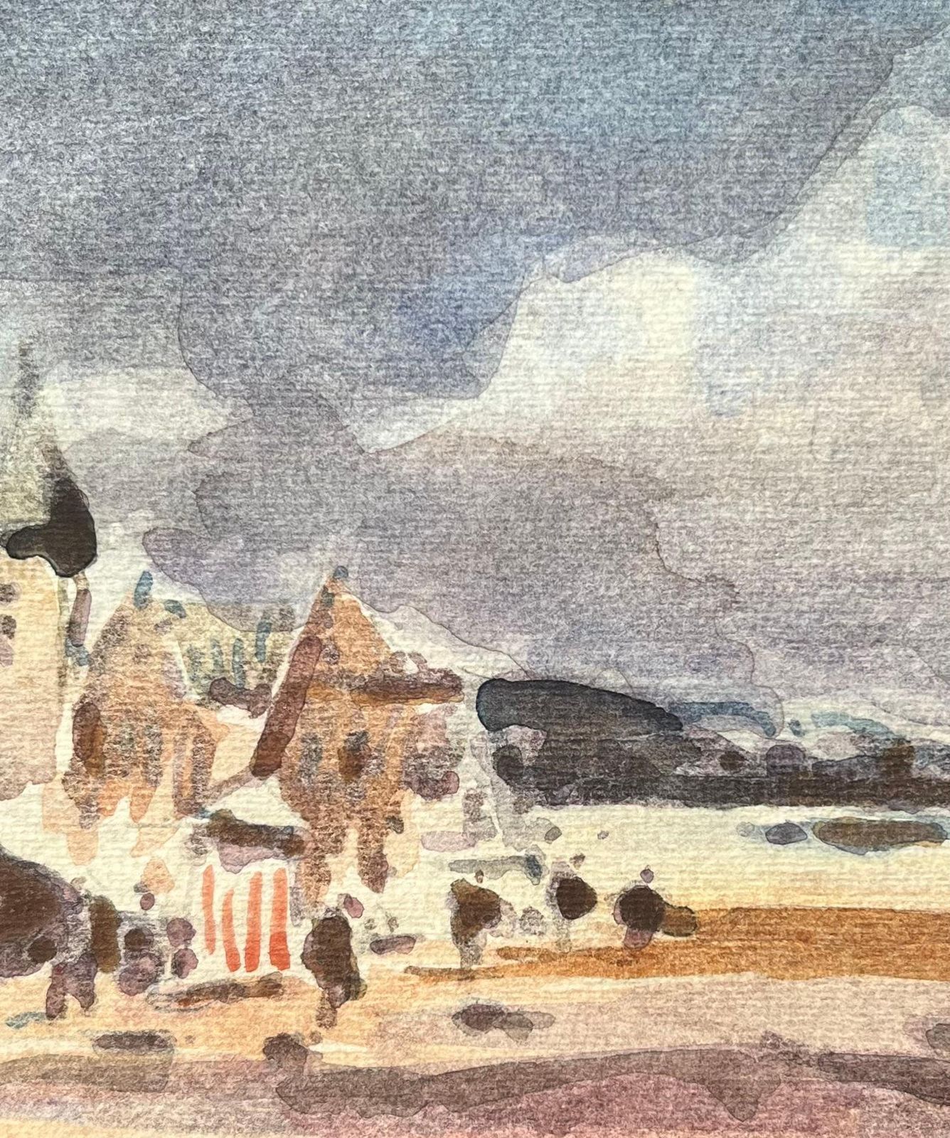Maurice Mazeiliefrench Impressionist Watercolor Of A Coastal Landscape With Historic Towers2013 photo Art