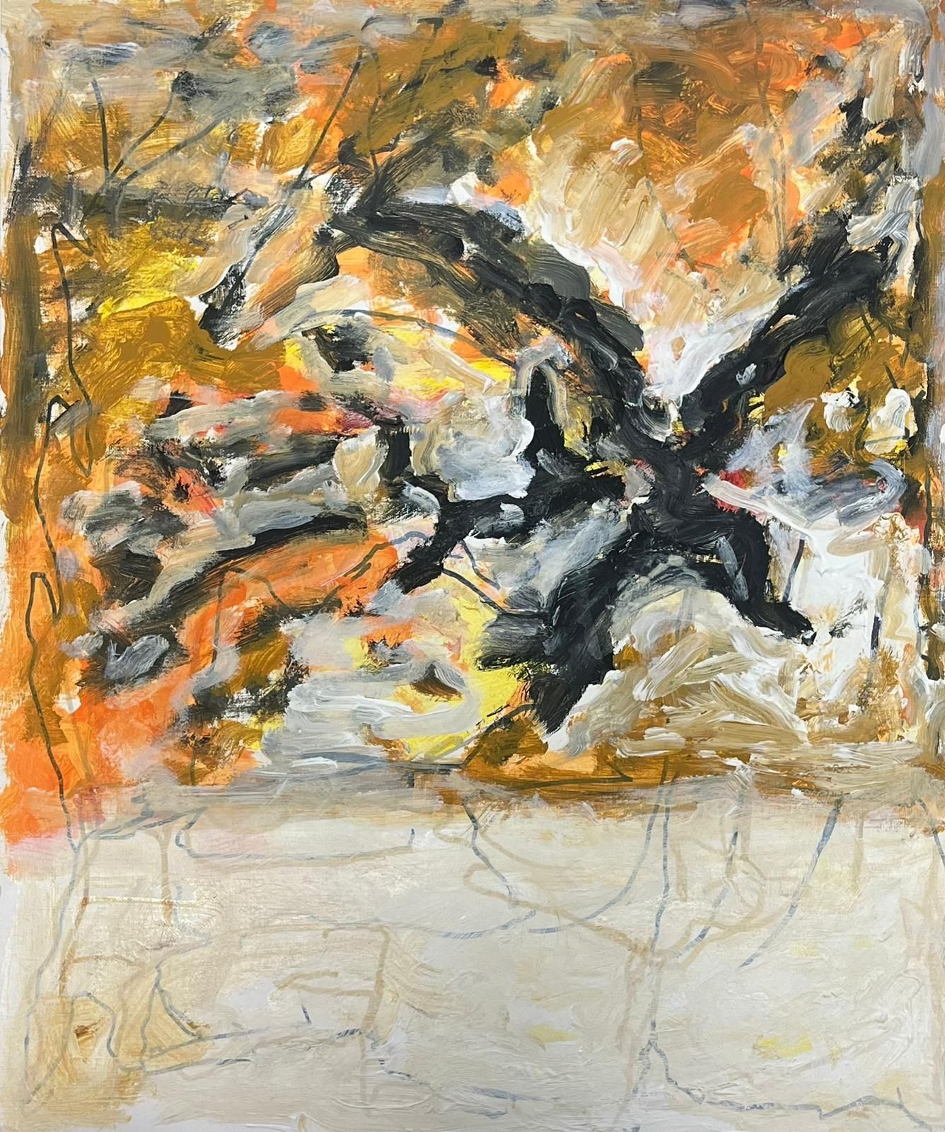 Armand Rottenbergfrench Expressionist Abstract Painting Fiery Autumn Expressionist