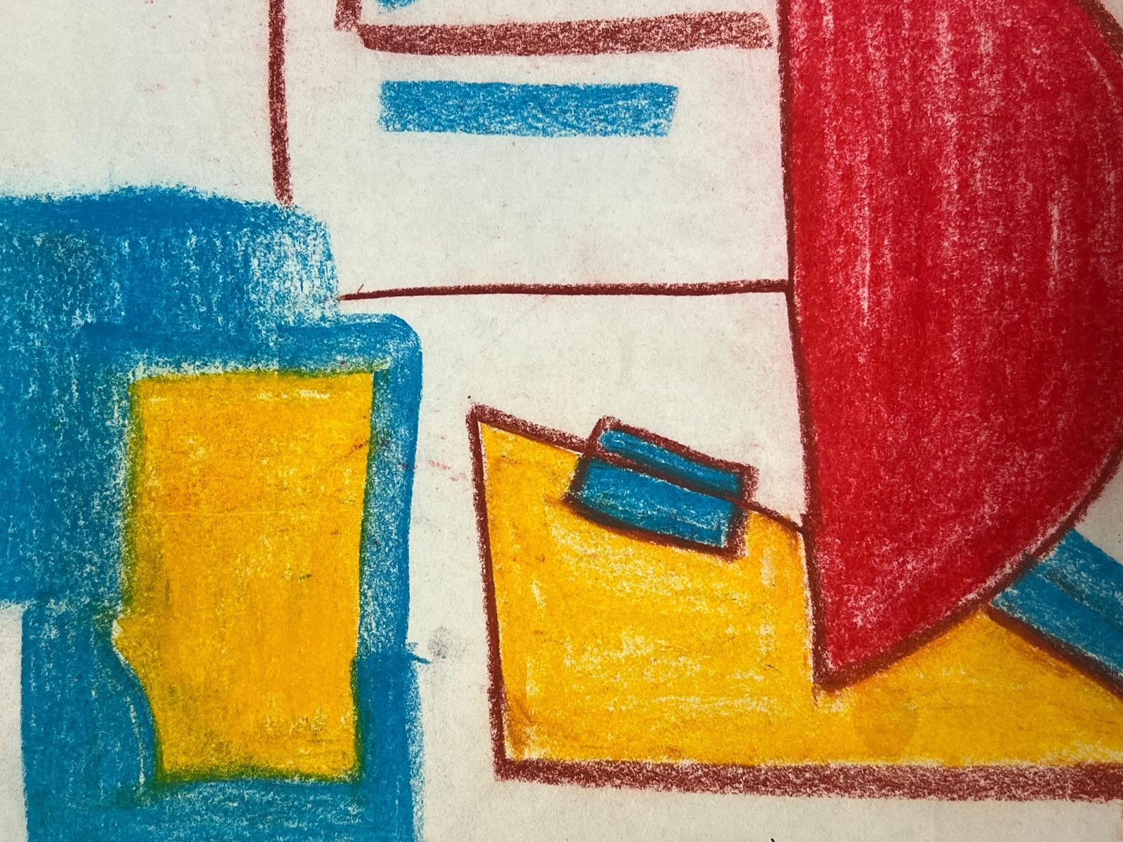 Robert Somertonabstract Expressionist British Original Pastel Red Yellow And Blue Solid Colorsc. 2022 photo 505.0