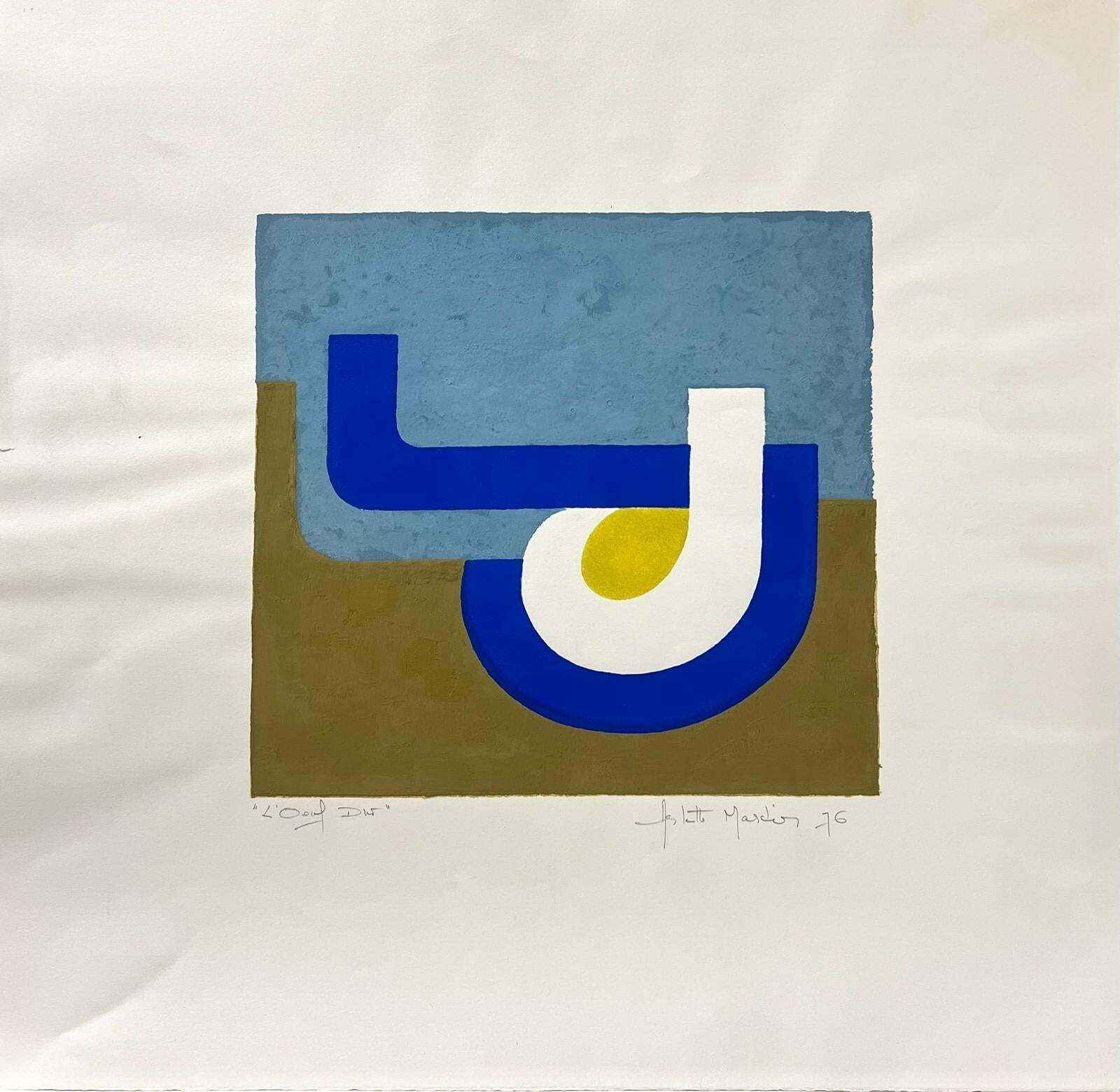 Arlette Martin1970's French Geometric Abstract Painting Bold Modern Colours20th Century photo furniture
