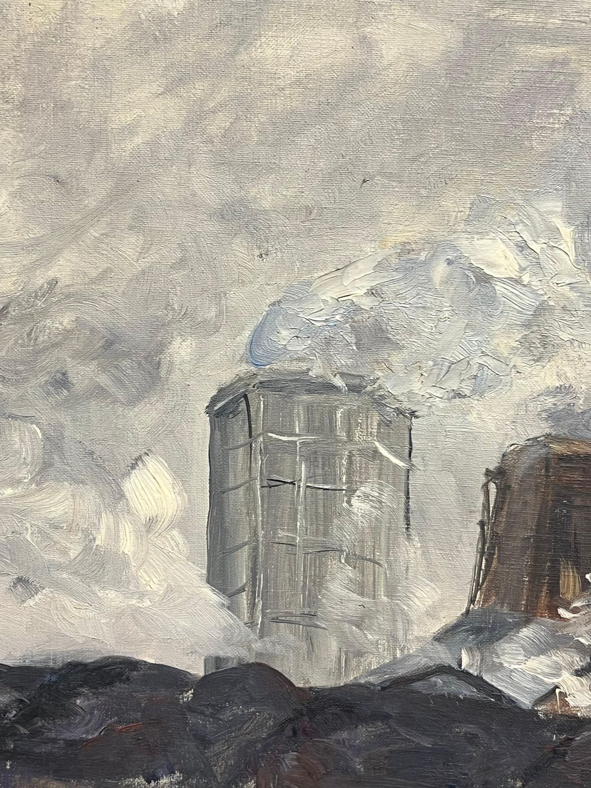 Simone Forgeindustrial Landscape With Smokestacks And Cooling Towers Under A Cloudy Sky19th Century photo Art