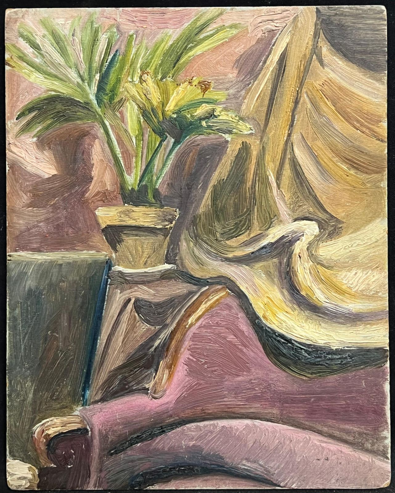 Simone Forge1930's Interior Still Life With Potted Plant And Draped Fabric On Ornate Chair19th Century photo Art
