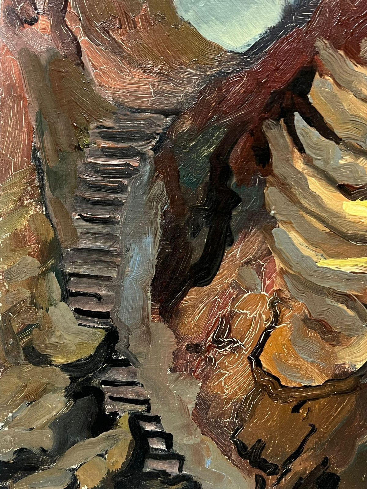 Georges Bordonovefrench Landscape Dramatic Rock Formations And Coastal Stairs Leading To The Sea1997 photo buy