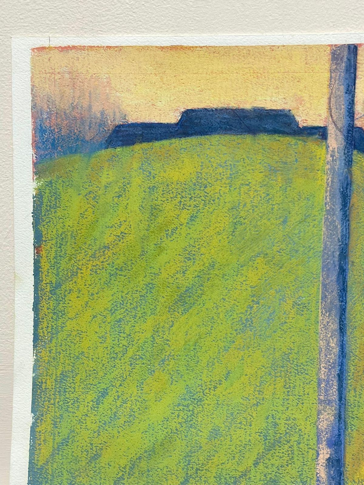 Jill Jacksonpink And Green Minimalist Landscape With Fence Posts And Curving Path photo for sale