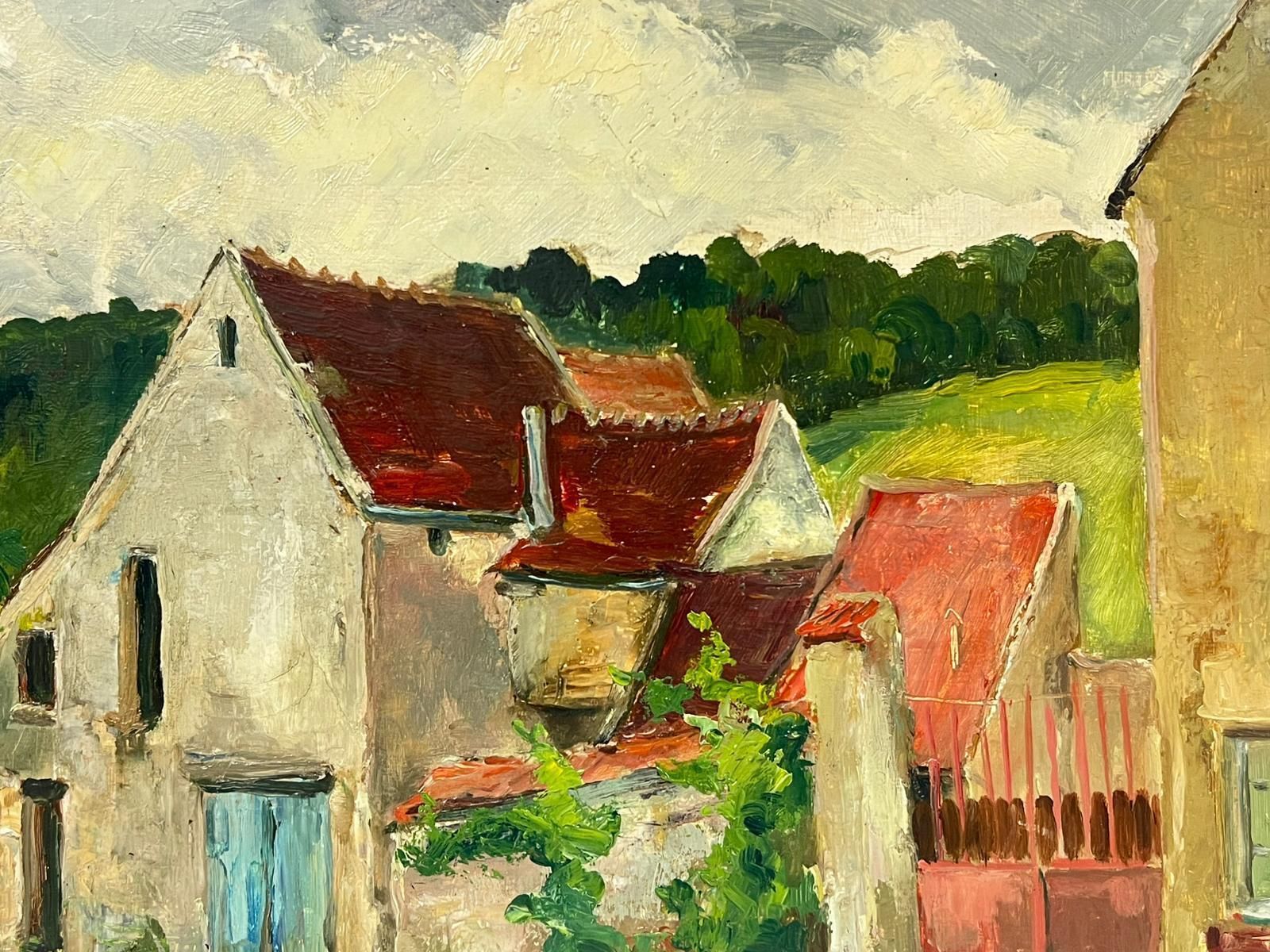 Regine Davidcharming Rural French Village Scene With Rustic Stone Houses Red Tiled Roofs1950's photo vinterior