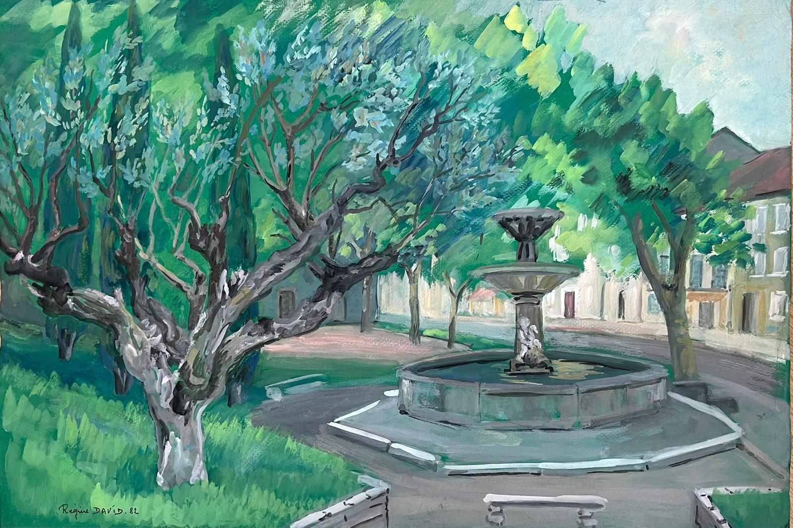 Regine Davidvillage Square With Majestic Olive Tree And Elegant Fountain Provincial Life1950's