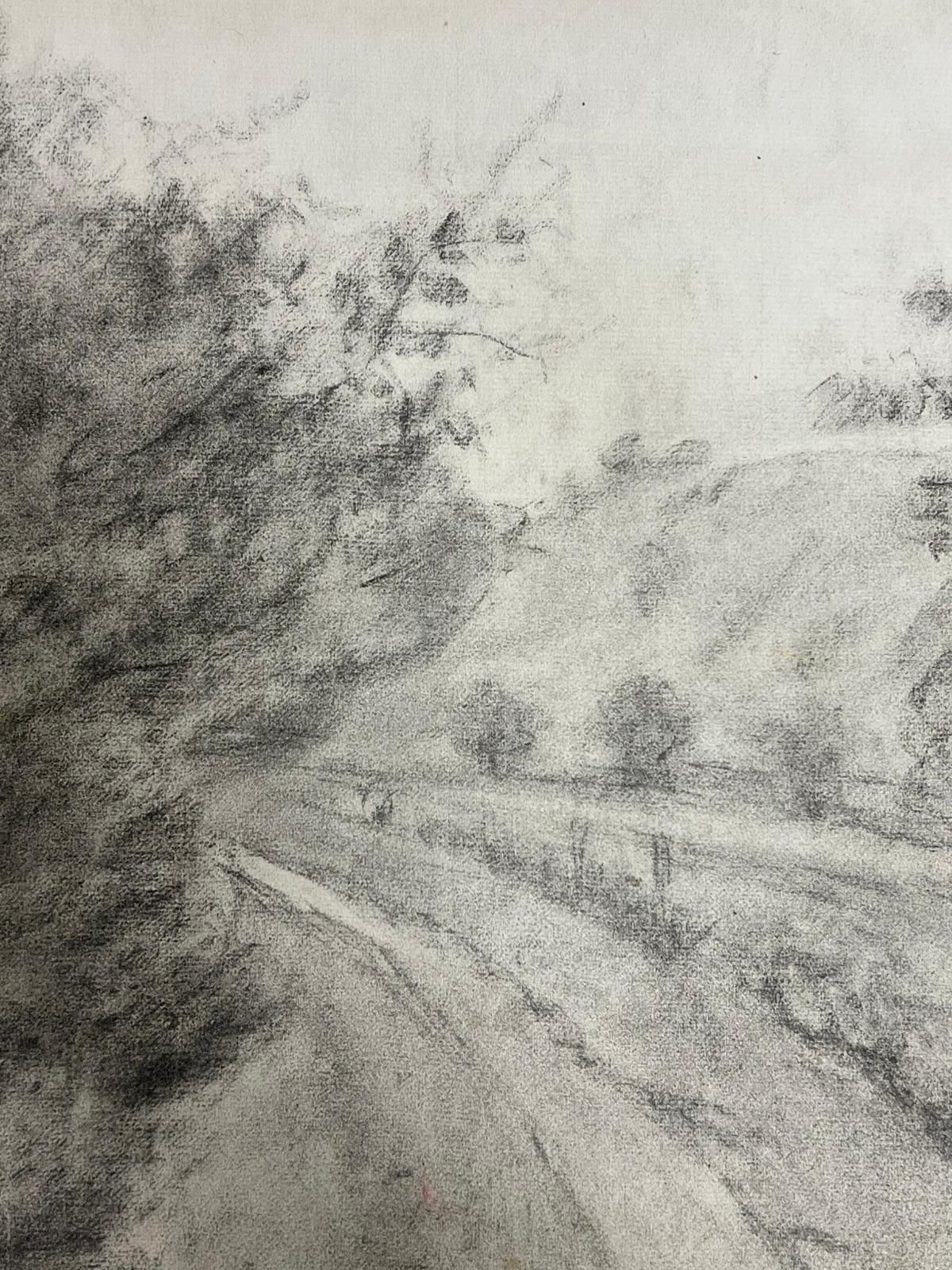 Regine Davidmisty Country Road Through Woodland Atmospheric Charcoal Landscape1957 photo 198.0