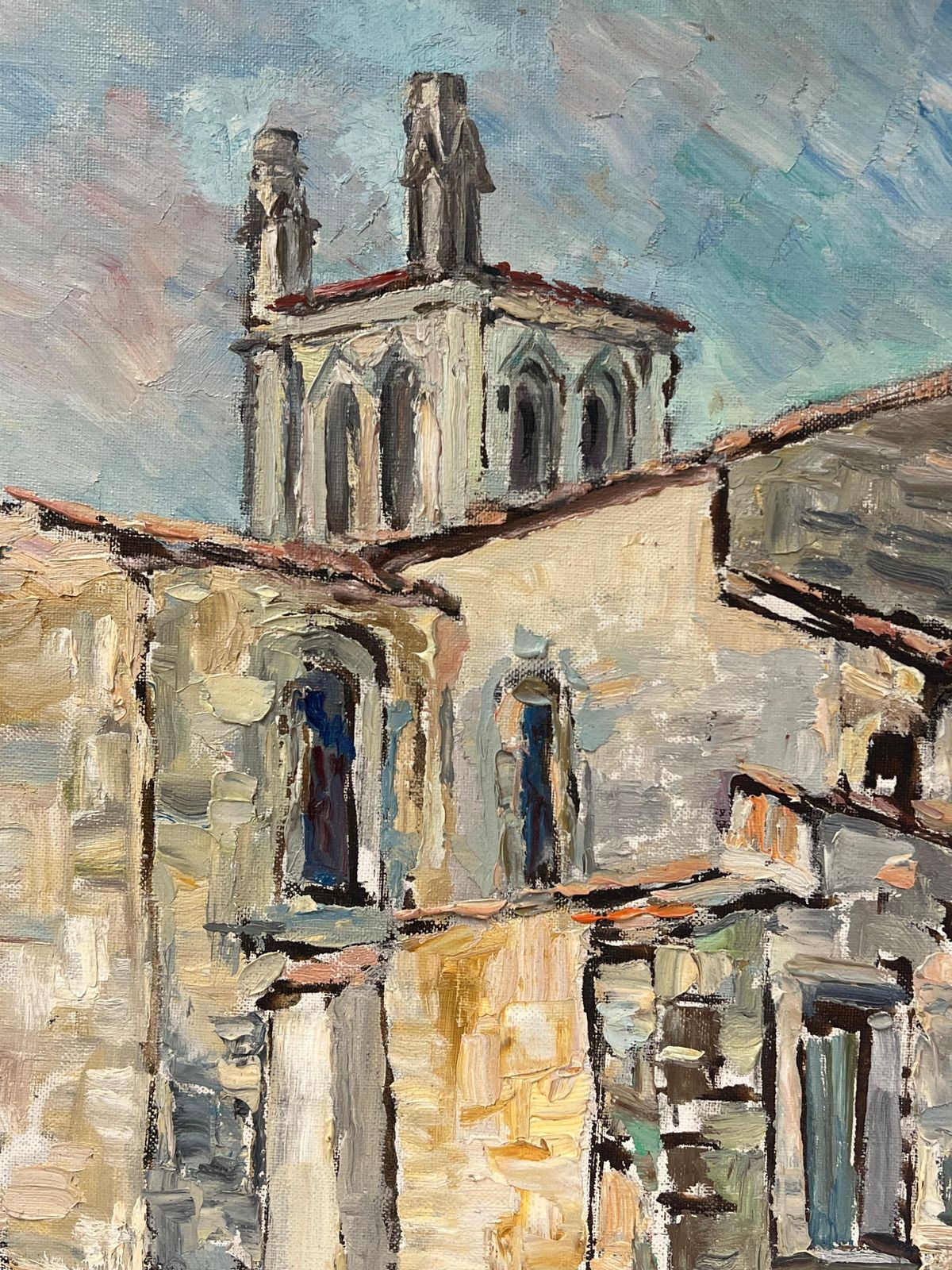 Regine Davidrustic Stone Church With Romanesque Architecture And Towering Arches1950's photo Art