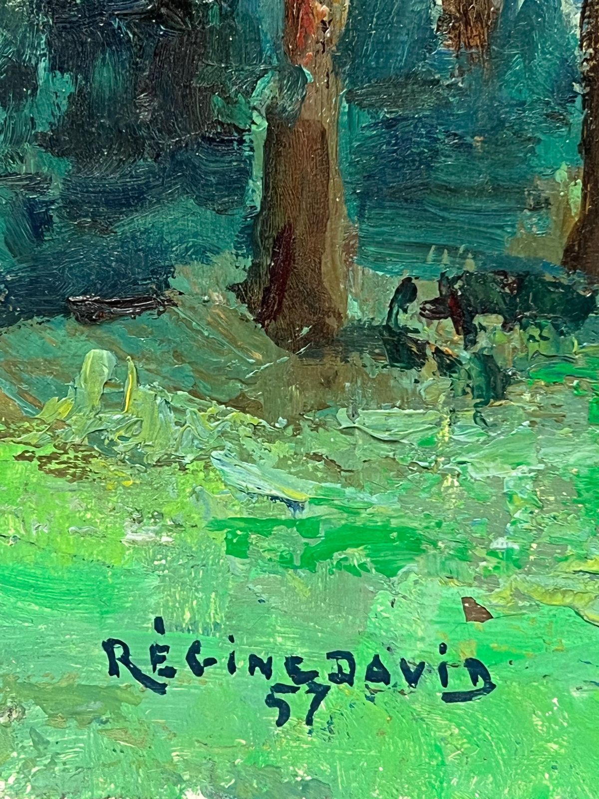 photo furniture Regine Davidlush Green Landscape With Tall Trees Framing A Quaint Country House1950's