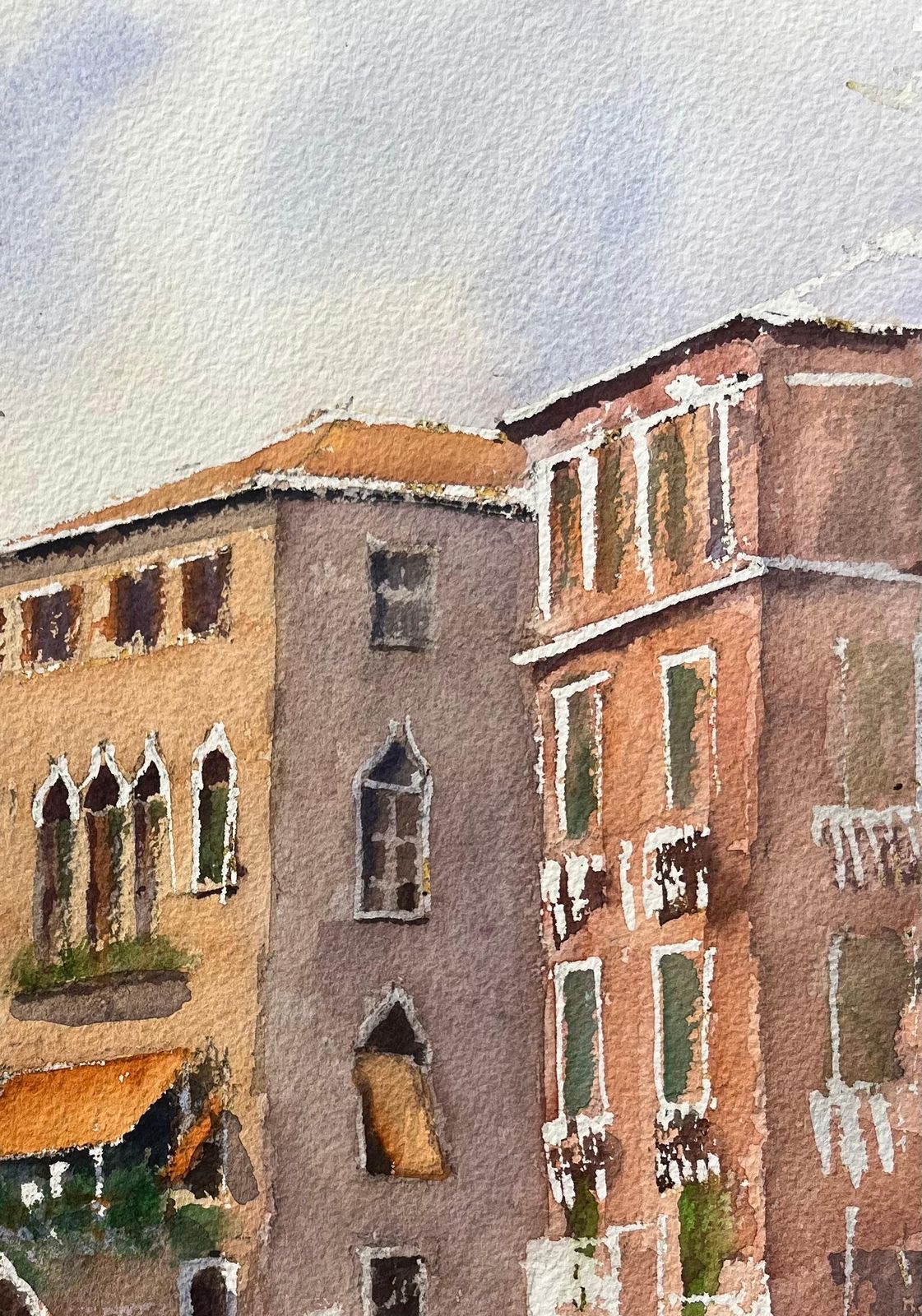 Anthony Averybritish Impressionist Watercolor Of Venetian Reflections With Gondola photo 427.0