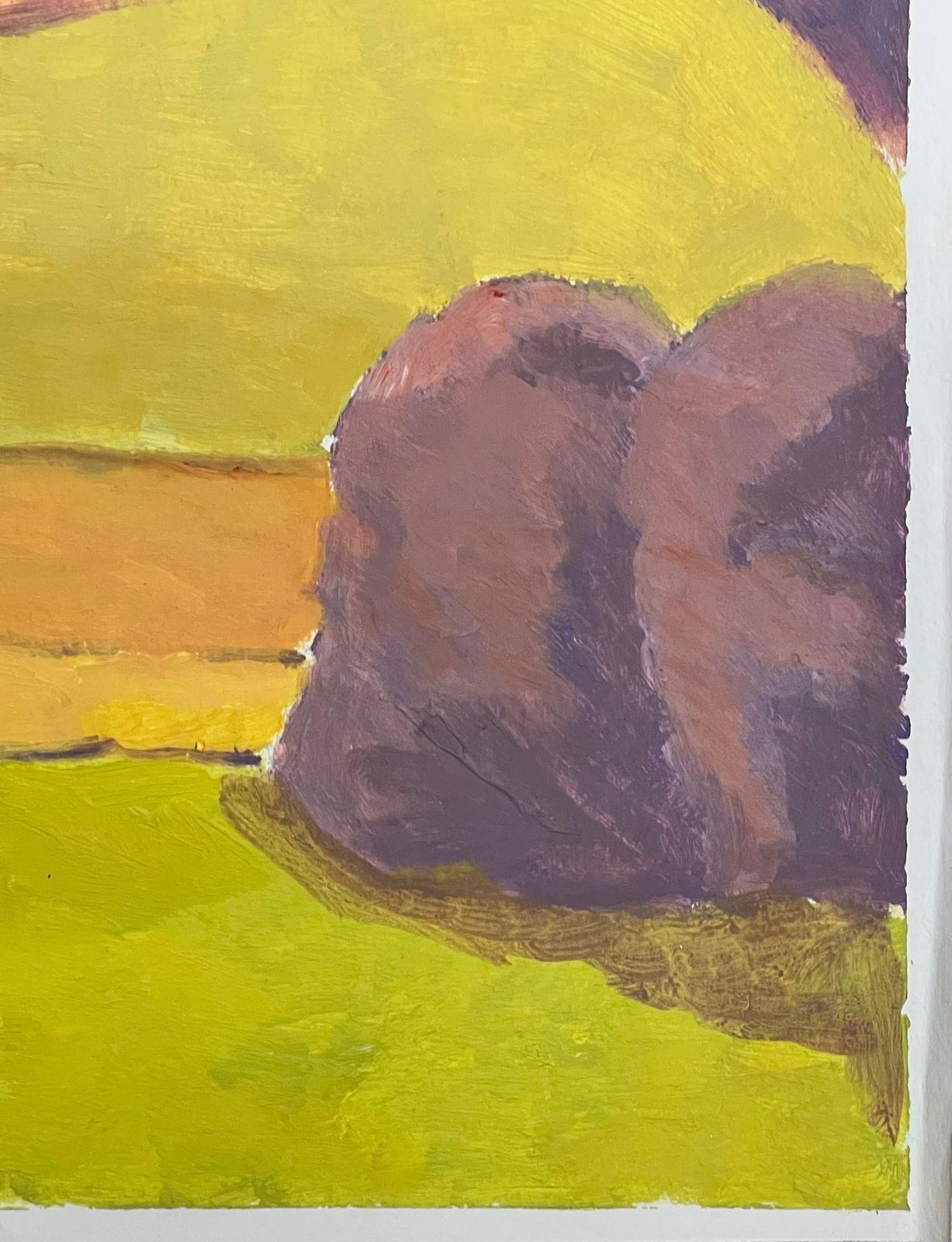 Jill Jacksonabstract Expressionist Landscape In Vibrant Yellow And Earth Tones photo for sale