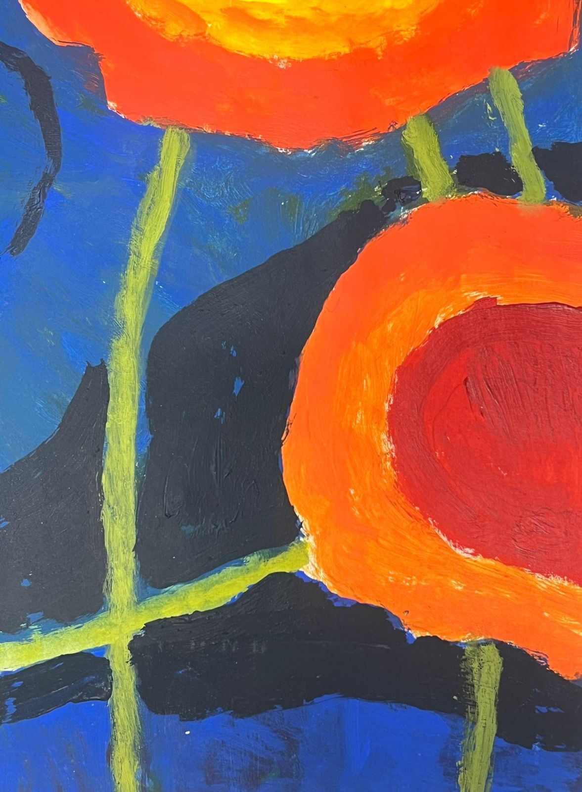 Jill Jacksonbold Abstract Floral Composition With Vibrant Colors On Dark Background photo Art