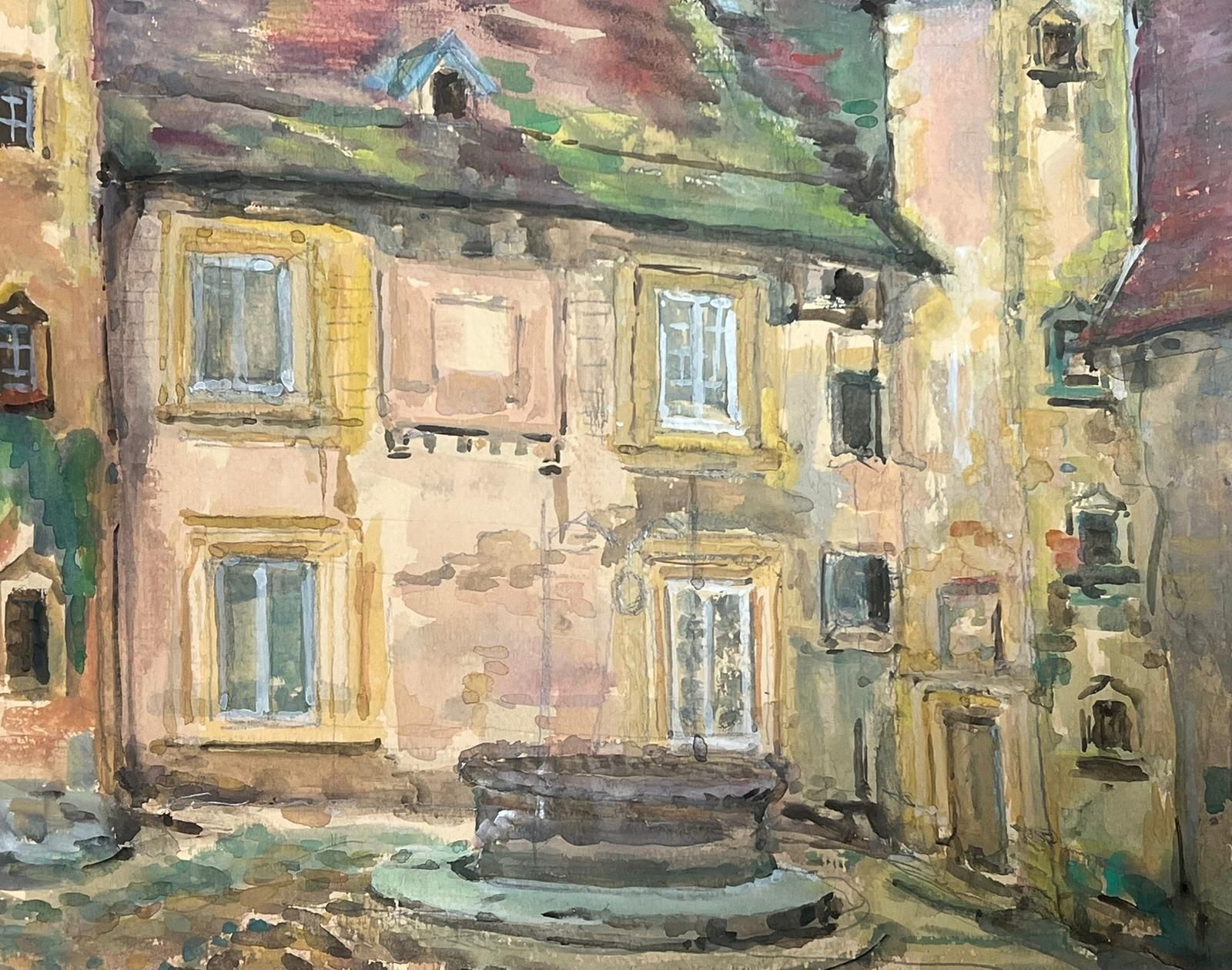 Regine Davidquaint French Chateau Courtyard With Ivy Clad Walls And Stone Well France1950's photo vinterior