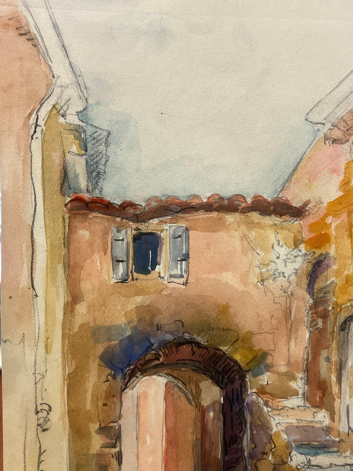 Regine Davidfrench Village Alley With Stone Arch And Staircase Old Street In Gassin1937 photo Art