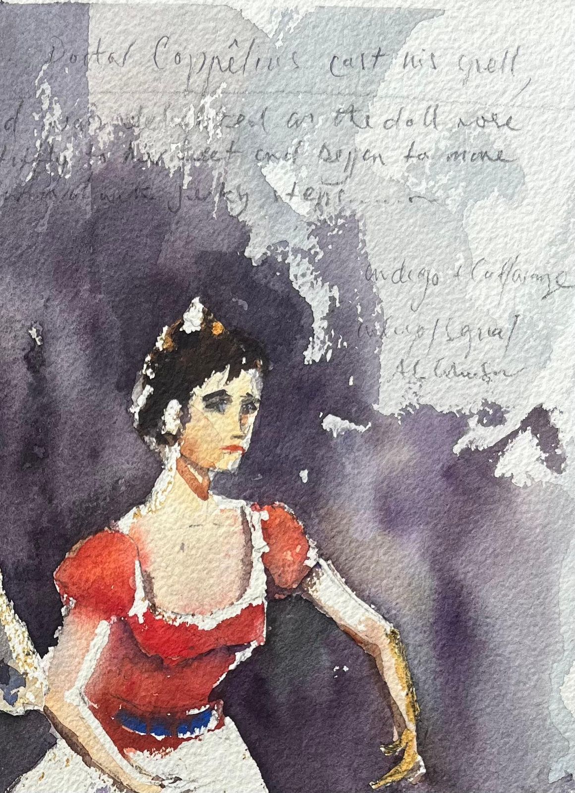 Anthony Averybritish Impressionist Watercolor Of Two Performers In A Scene From Coppélia photo for sale