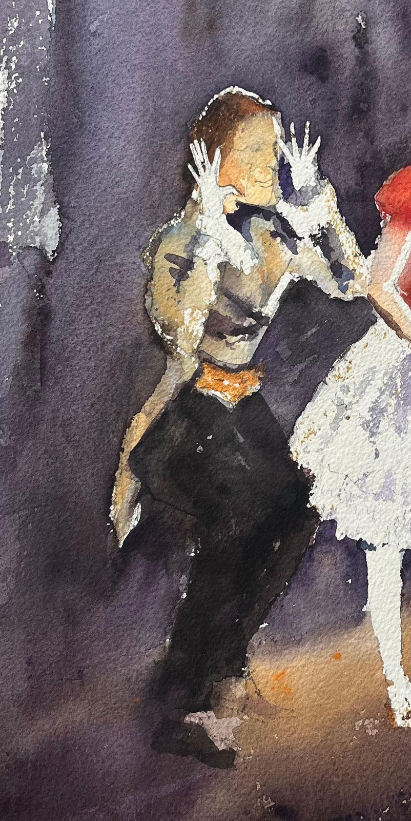 Anthony Averybritish Impressionist Watercolor Of Two Performers In A Scene From Coppélia photo 443.0