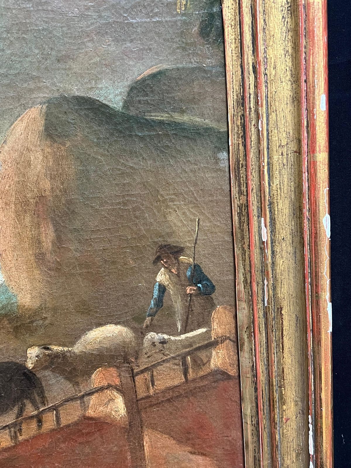 Art Dutch 18th Century18th Century Dutch Pastoral Scene With Travelers And Livestock Golden Landscapemid 18th Century photo