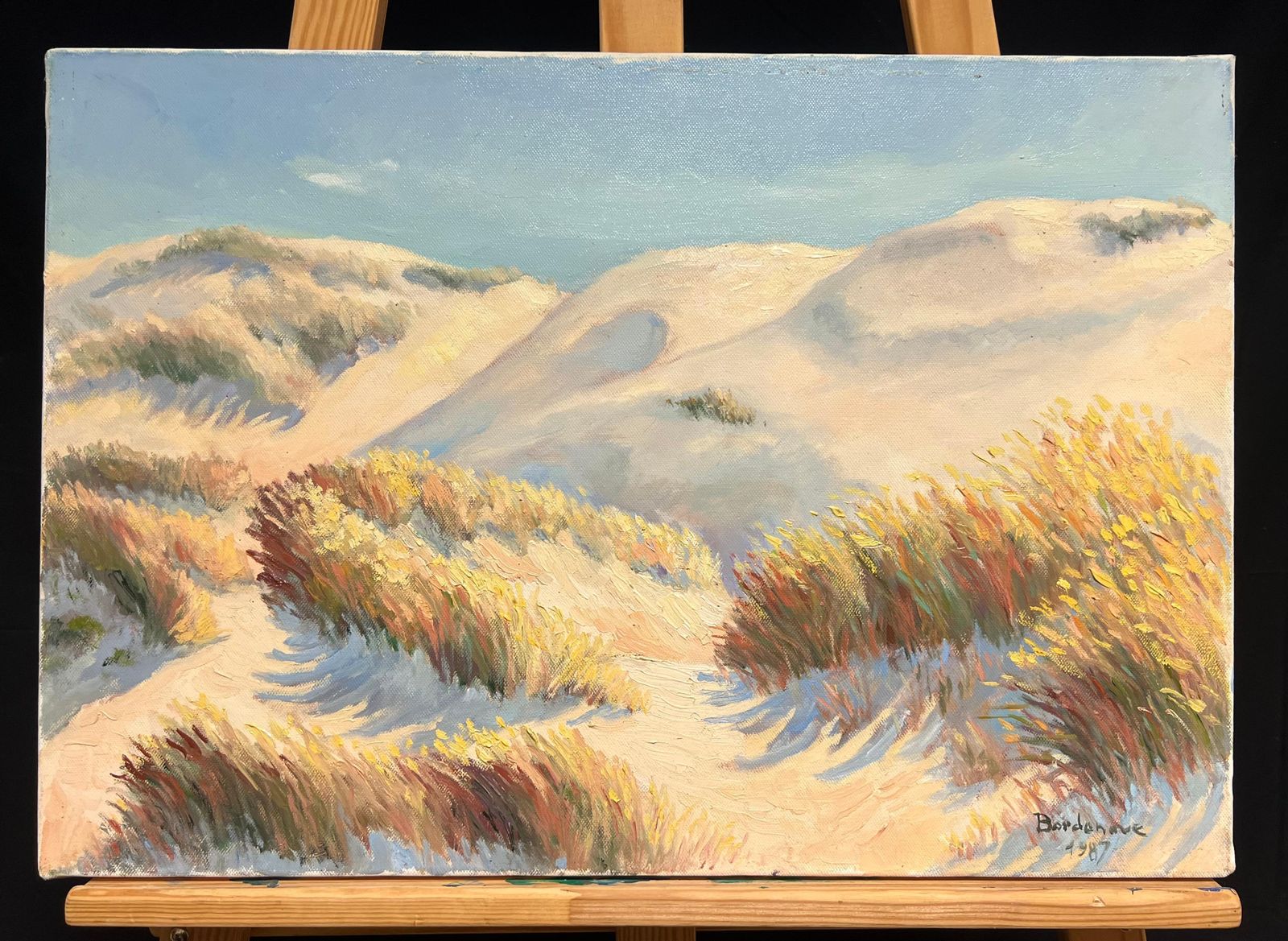 Georges Bordonovecoastal Sand Dunes Landscape Sunlit Impressionist French Oil Painting photo furniture