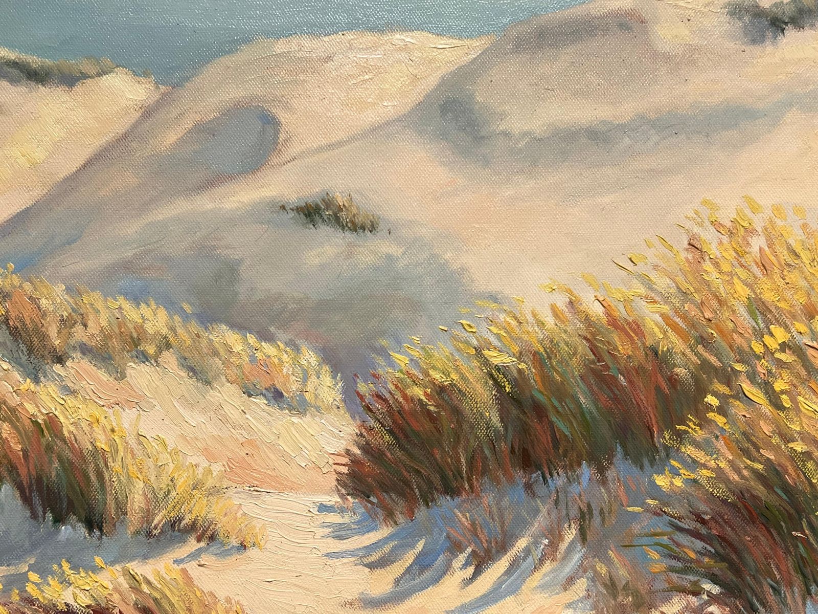 Georges Bordonovecoastal Sand Dunes Landscape Sunlit Impressionist French Oil Painting photo for sale