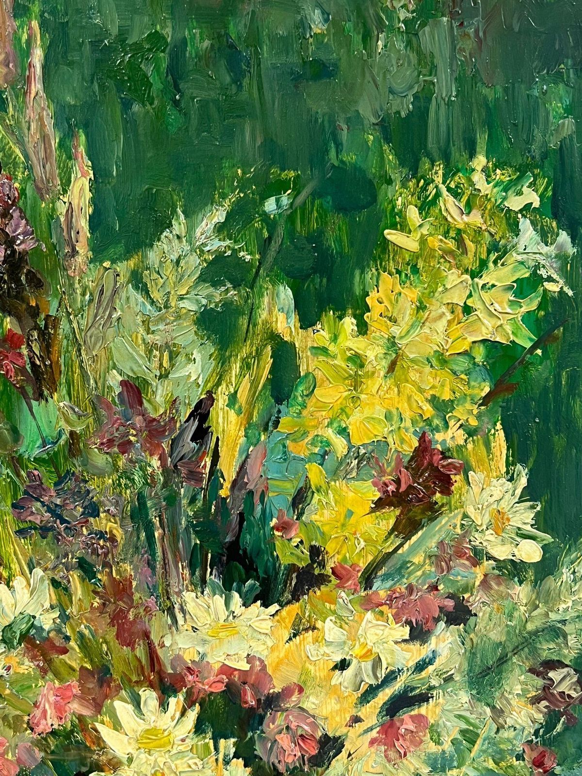 Regine Davidmid 20th Century French Post Impressionist Oil Wild Flowers Picked In Garden1950's photo buy