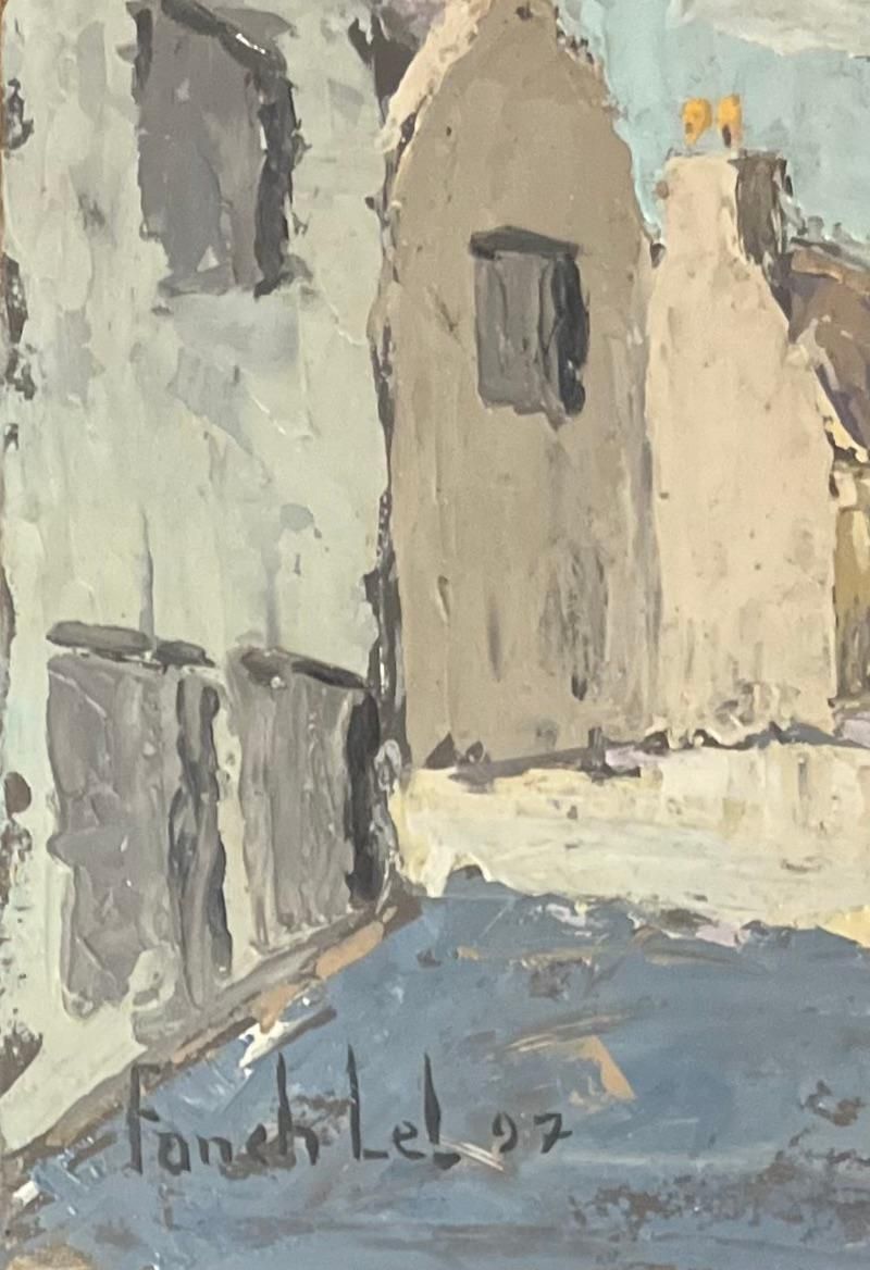 Fanch Lelfrench Impressionist Oil Painting Of Serene Street Scene In St. Suliac1997 photo Art