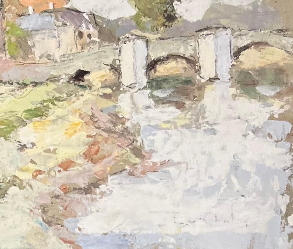 Fanch Lelfrench Impressionist Oil Painting Of Riverside View Of Saint Savin Sur Gartempe1996 photo Art