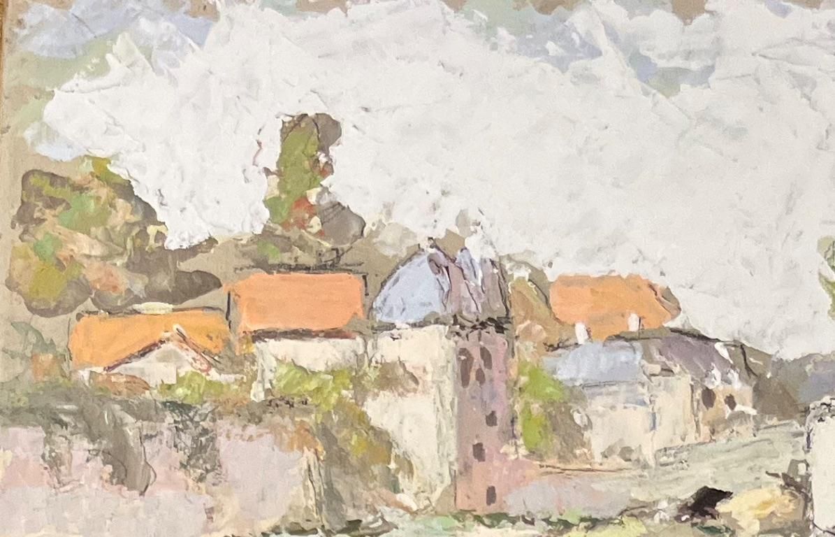 Fanch Lelfrench Impressionist Oil Painting Of Riverside View Of Saint Savin Sur Gartempe1996 photo vinterior