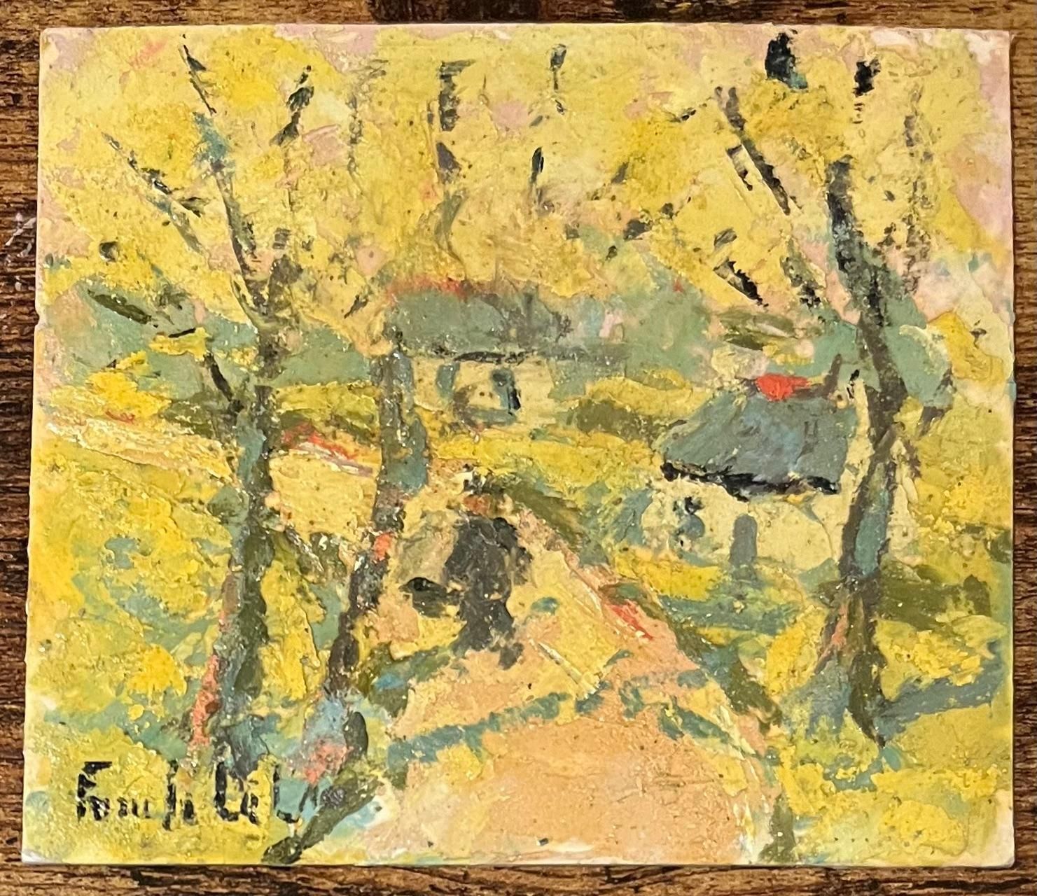 Fanch Lelfrench Impressionist Oil Painting Of A Sunlit Village Scene2004 photo furniture