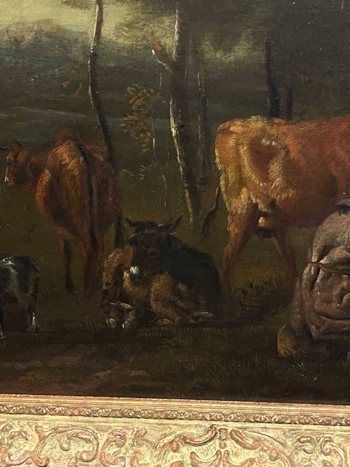 photo furniture Dutch Old Master17th Century Dutch Pastoral Scene Figures Cattle Goats In A Bucolic Landscape17th Century