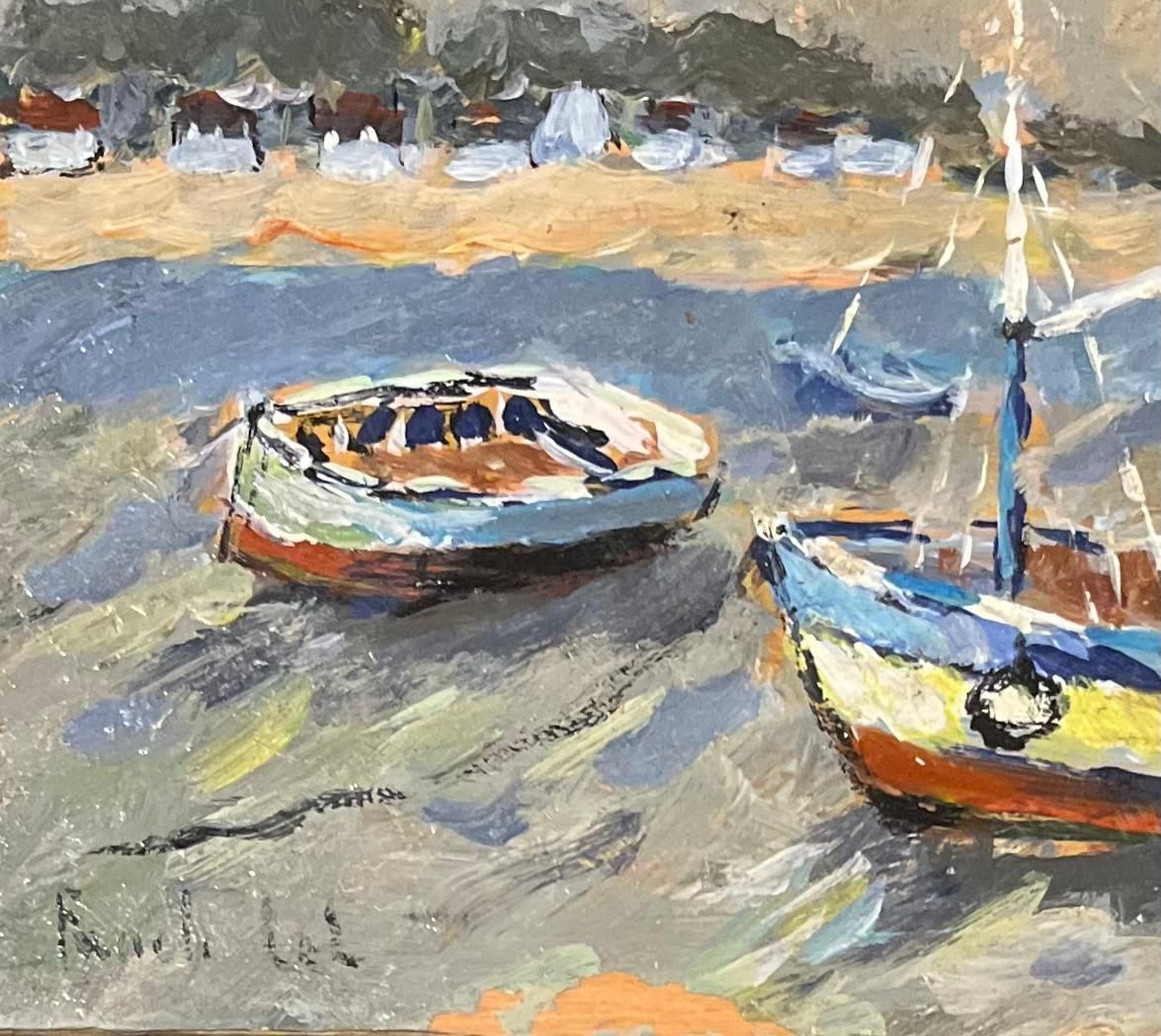 Fanch Lelfrench Impressionist Oil Painting Of Boats At Le Guido2003 photo Art