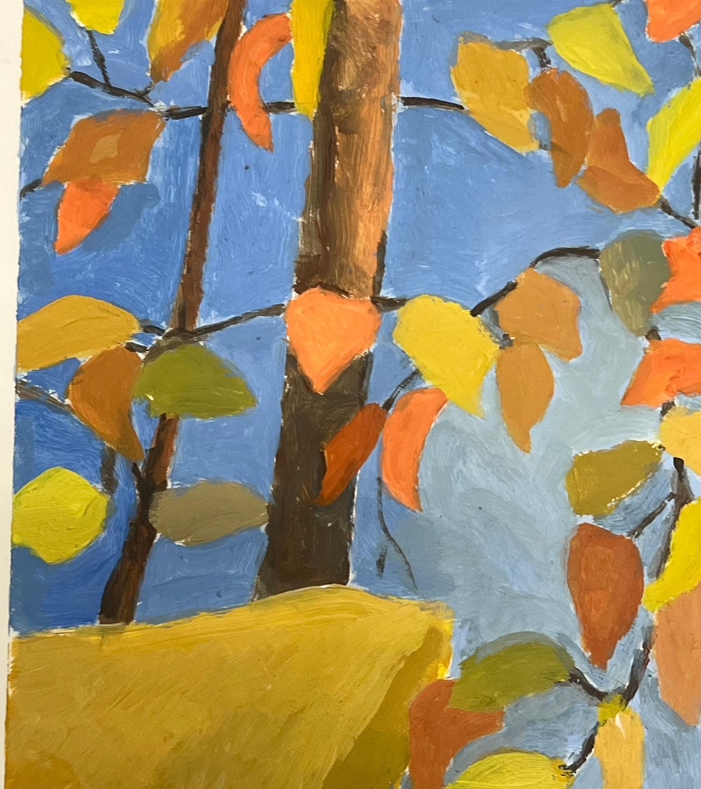 Jill Jacksonautumn Leaves In Conversation: A Study Of Vibrant Foliage British Oil Painting photo vinterior