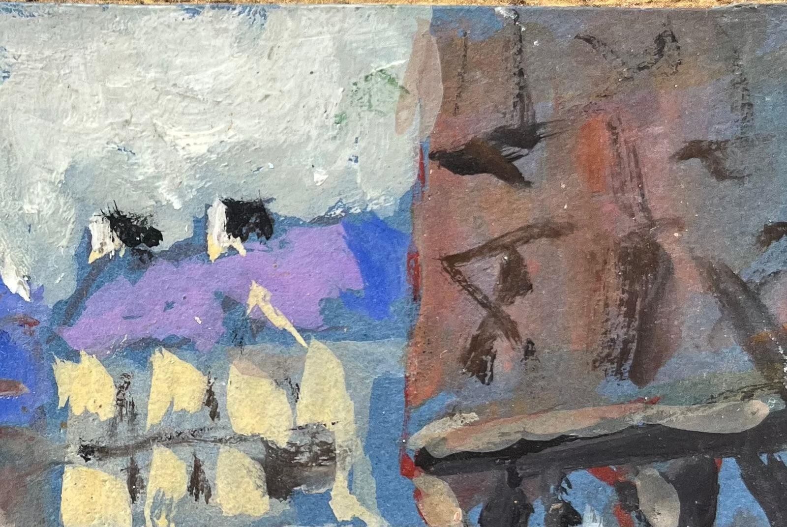 Fanch Lelfrench Impressionist Oil Painting Of Various Figures Strolling In Dinan2001 photo 478.0