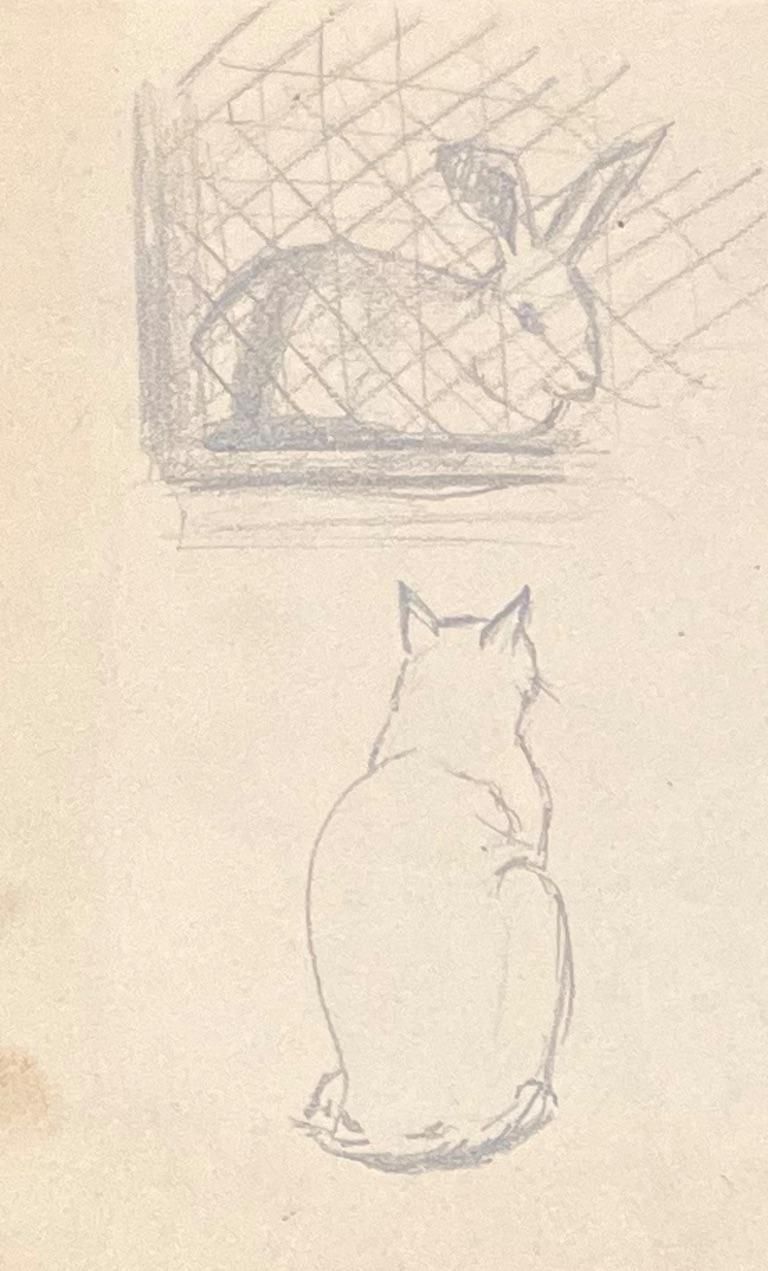 Josine Vignonmid Century French Pencil Study Of Various Animals1945 photo for sale