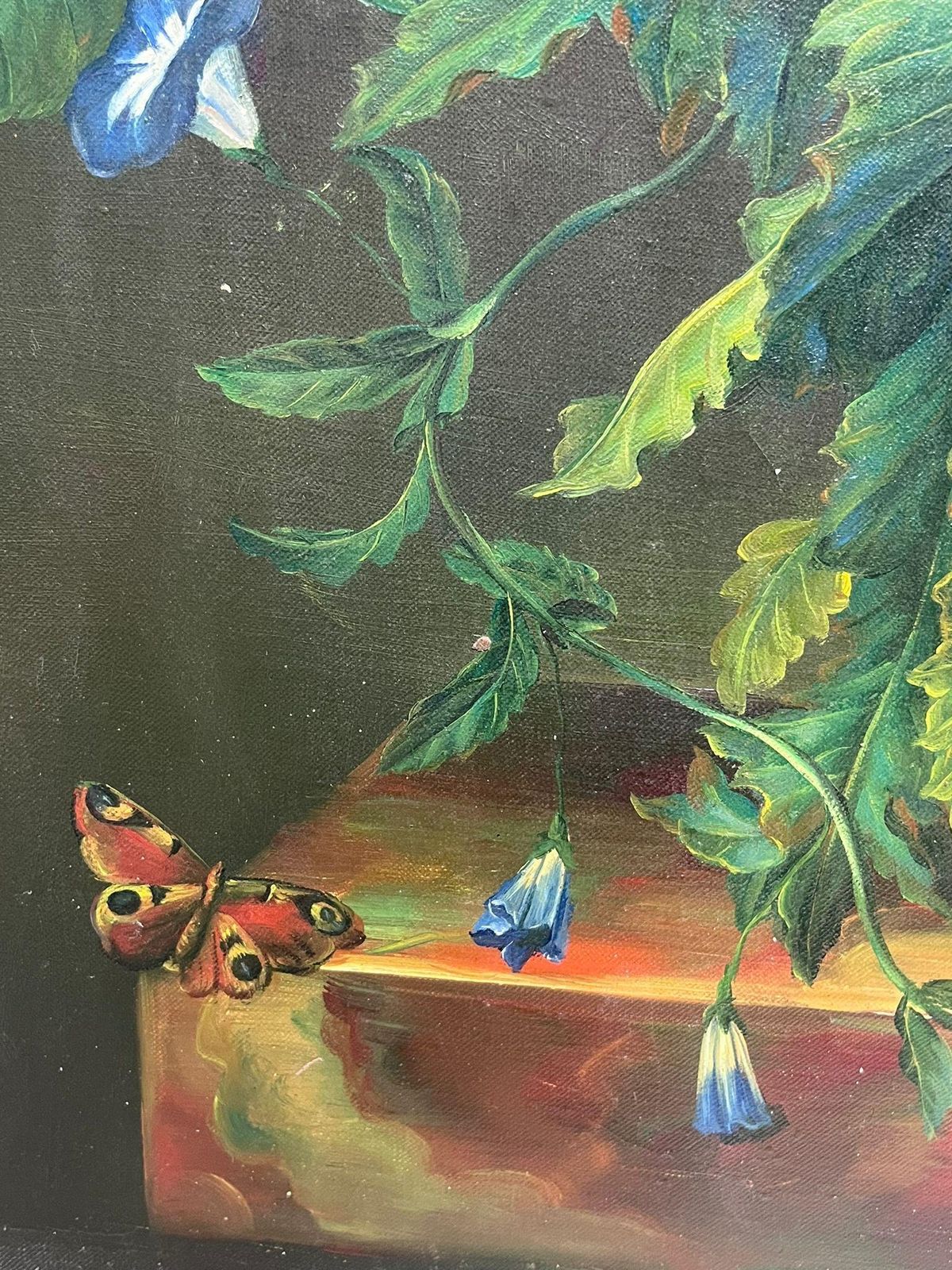 Large Classical Still Life Ornate Flowers & Birds Nest Oil Painting On Canvas photo 1018.0
